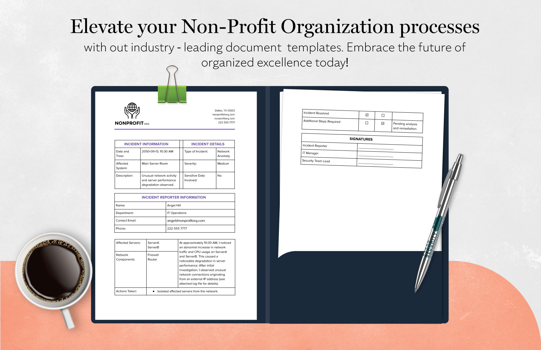 Nonprofit Organization IT Incident Report Form Template