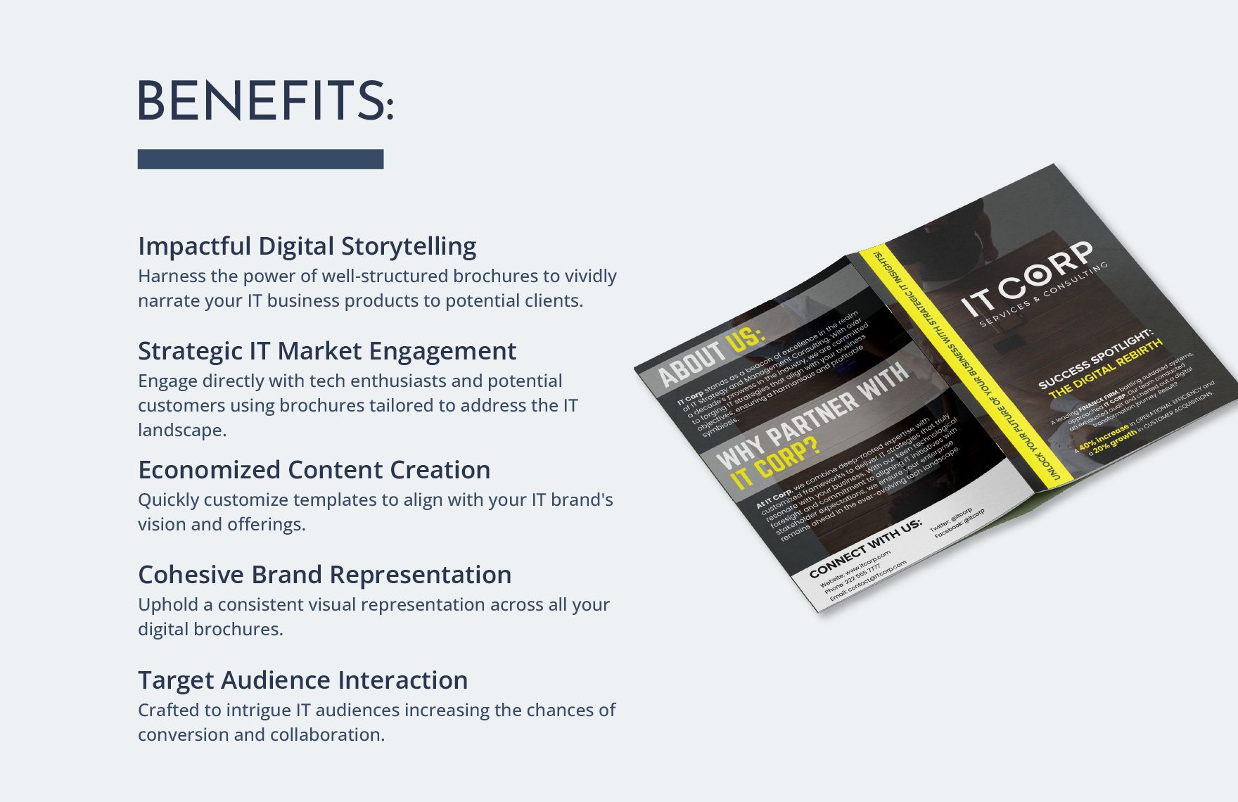 IT Strategy & Management Consulting Company Profile Digital Brochure Template