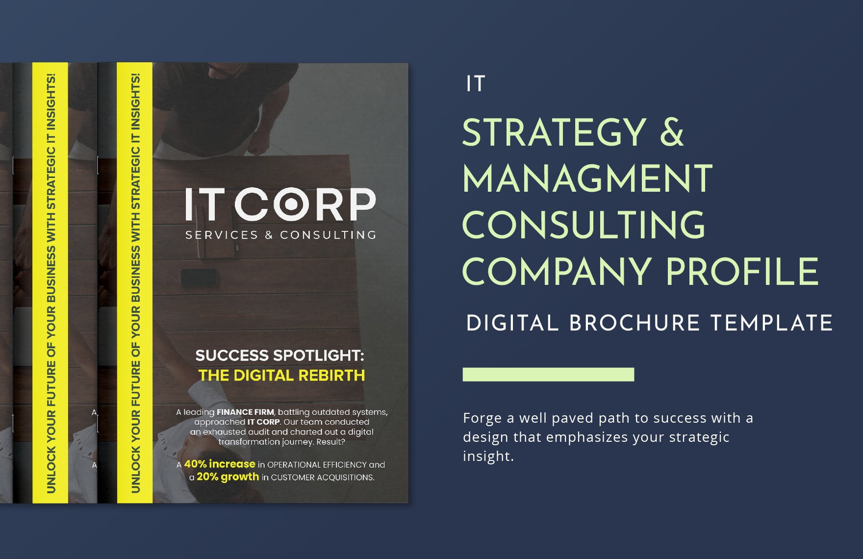 IT Strategy & Management Consulting Company Profile Digital Brochure Template in Word, Illustrator, PSD