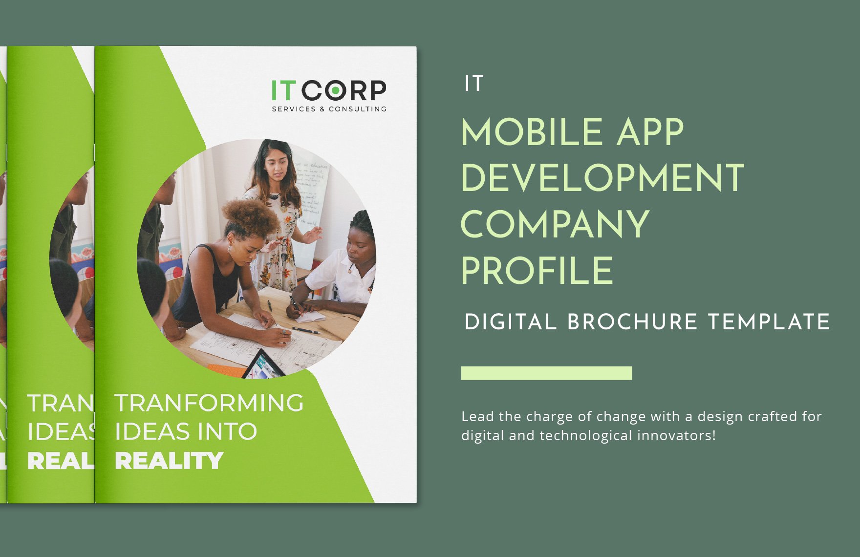 IT Mobile App Development Company Profile Digital Brochure Template