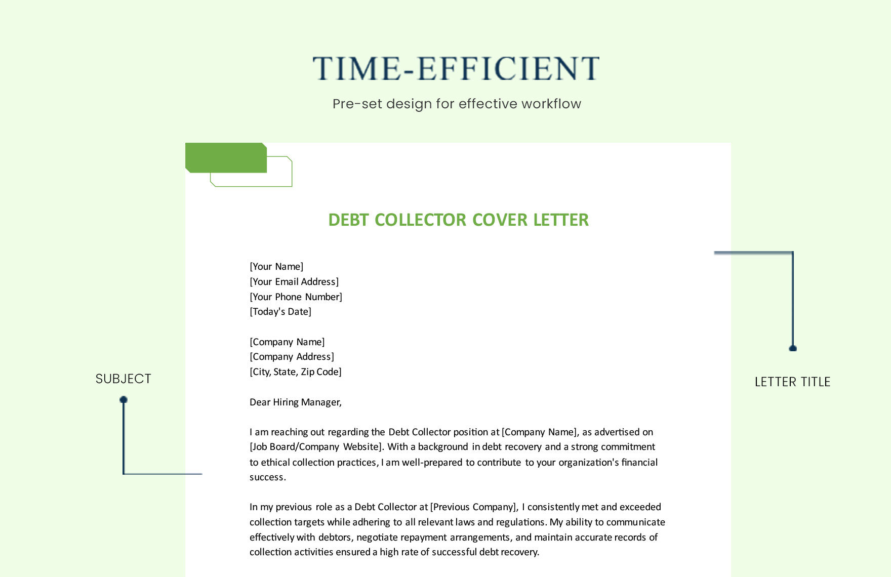 Debt Collector Cover Letter