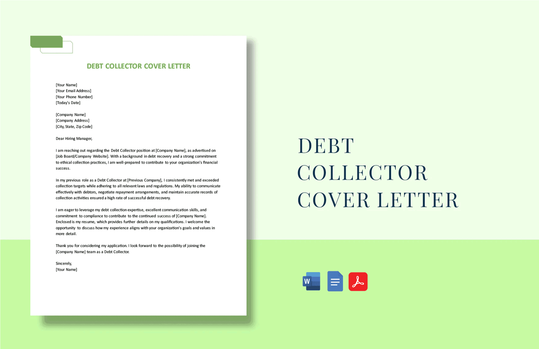 Free Debt Collector Cover Letter