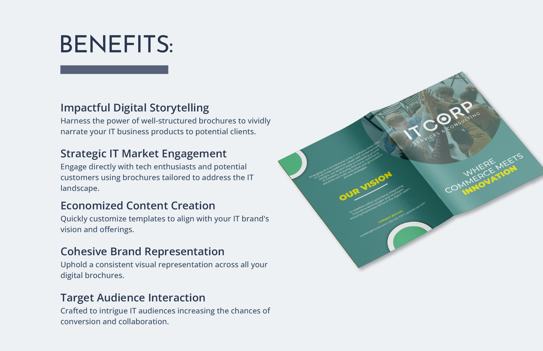 IT E-Commerce Solutions Company Profile Digital Brochure Template