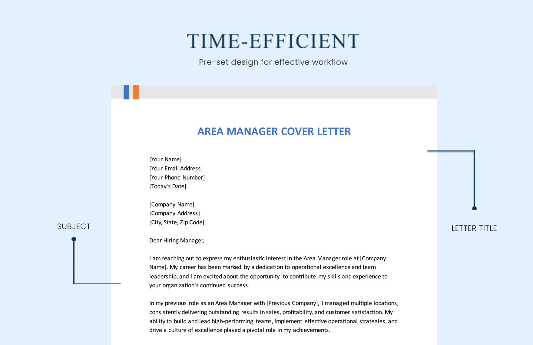 Area Manager Cover Letter