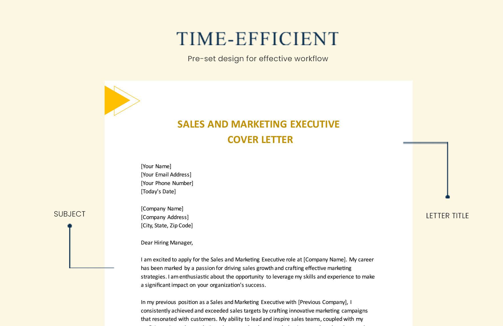 Sales And Marketing Executive Cover Letter
