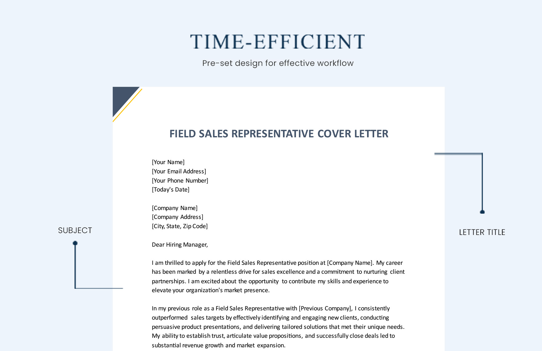 Field Sales Representative Cover Letter