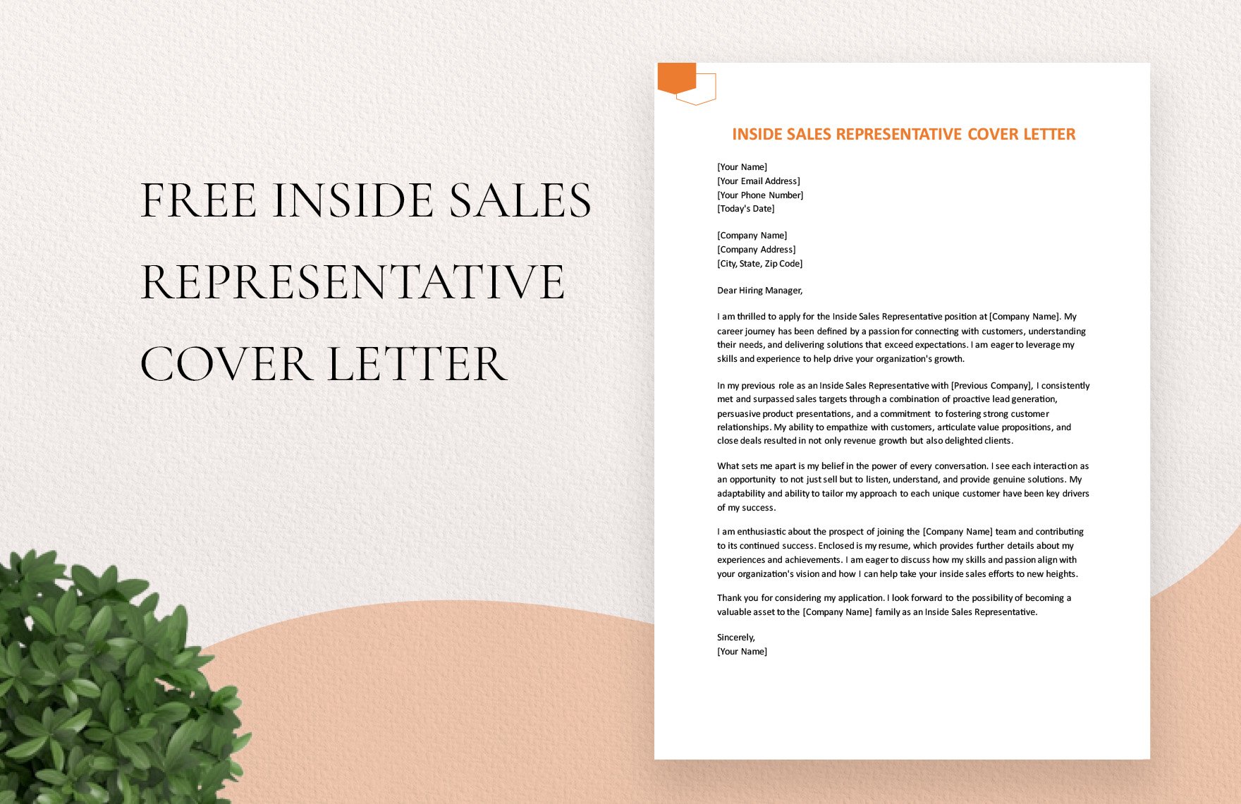Inside Sales Representative Cover Letter
