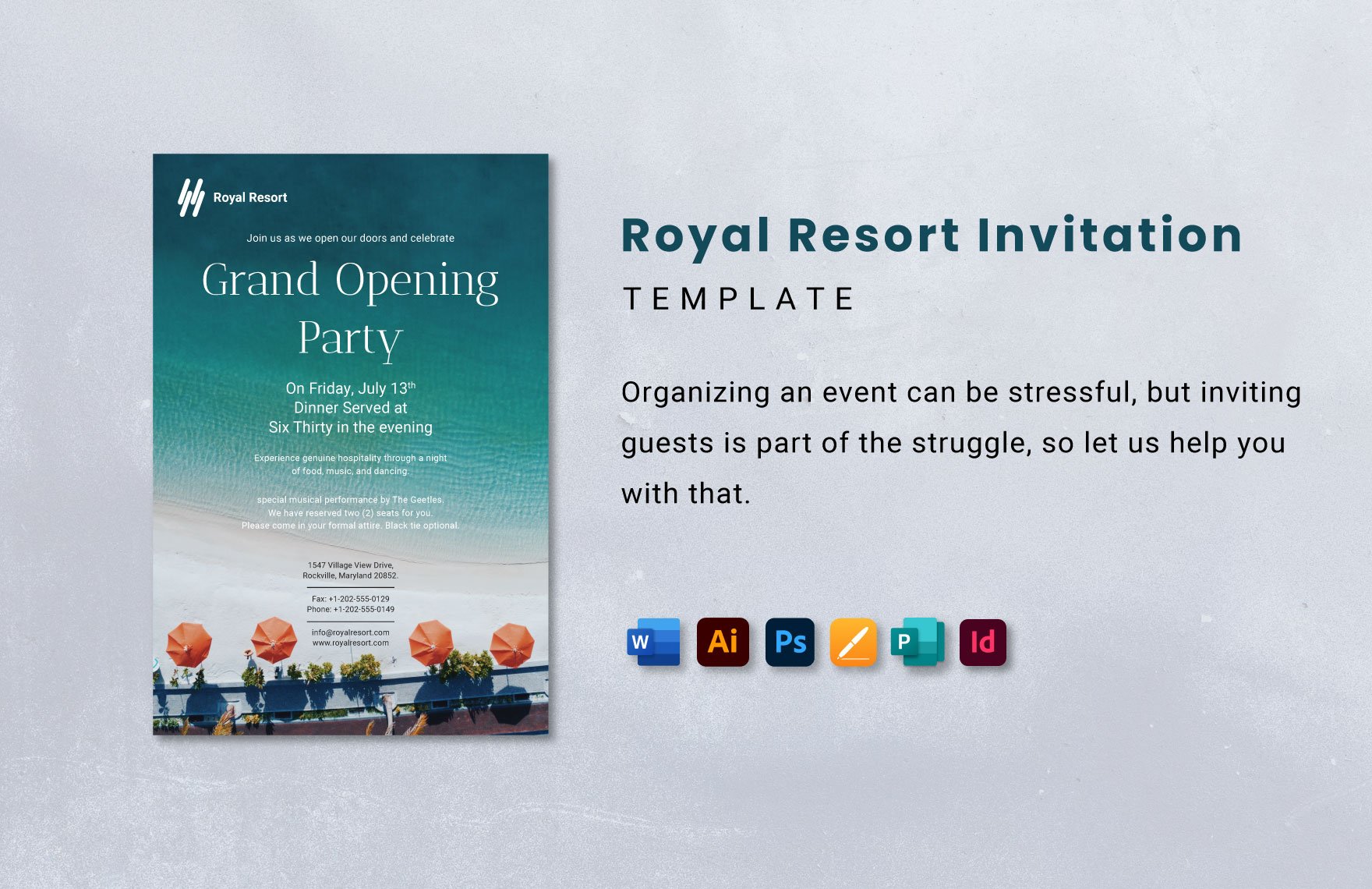 Royal Resort Invitation Template