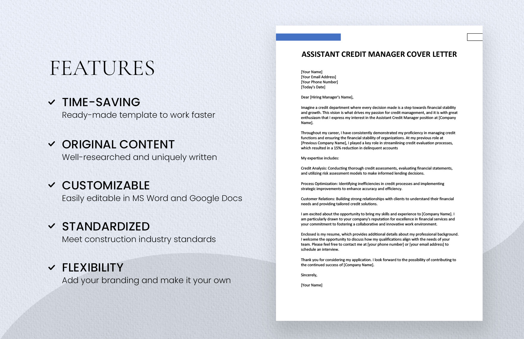 Assistant Credit Manager Cover Letter