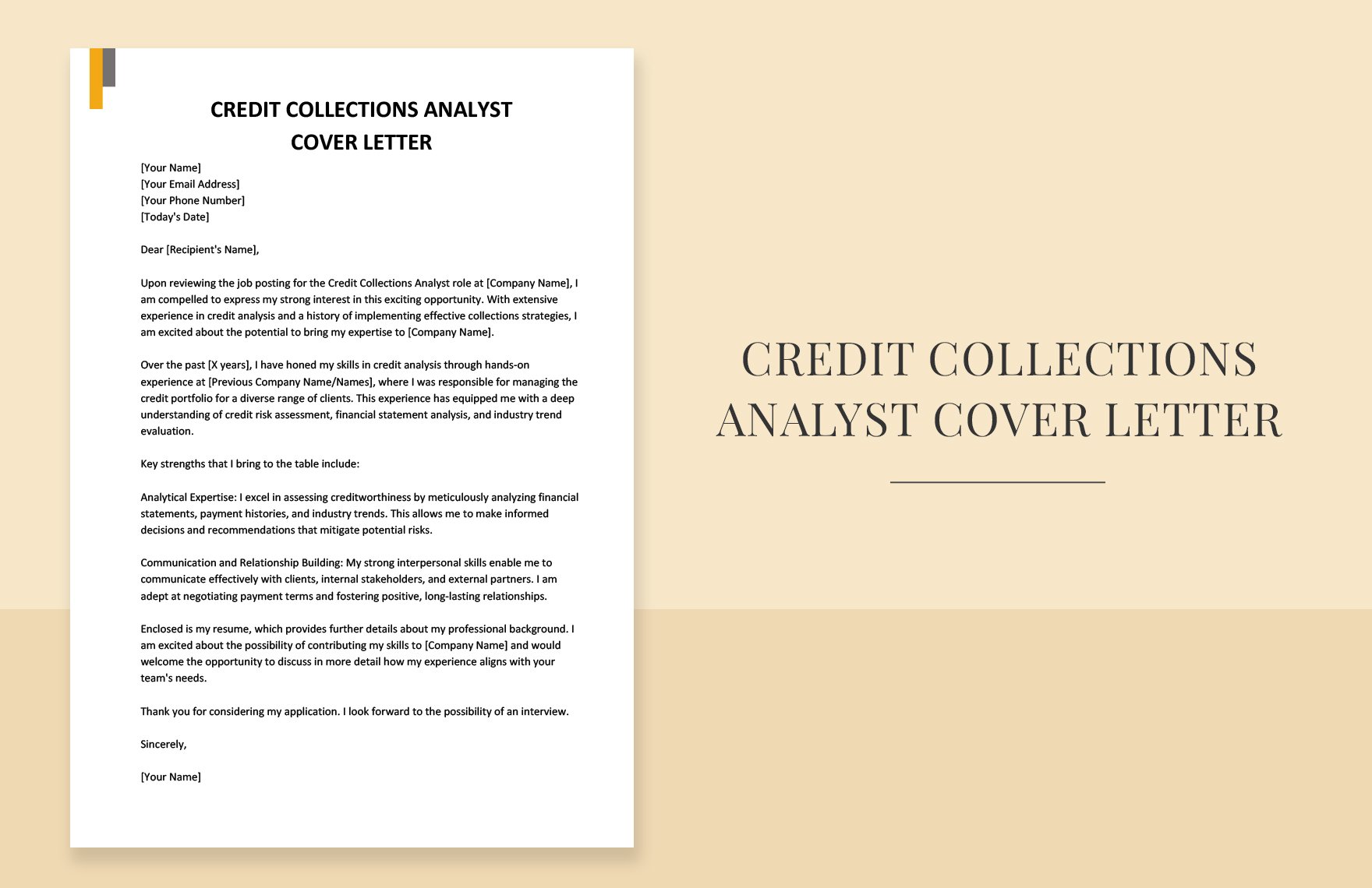 Credit Collections Analyst Cover Letter