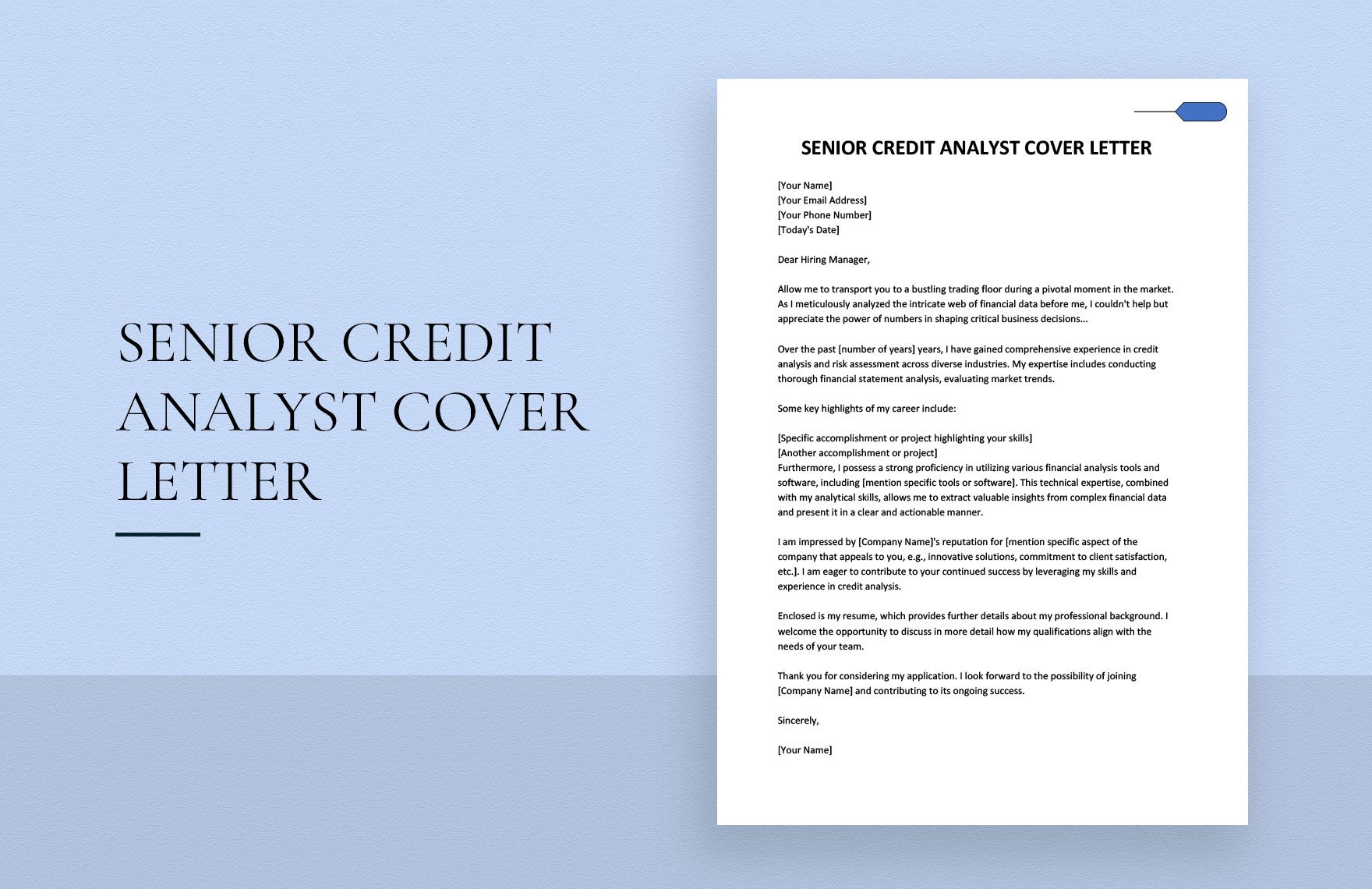 Senior Credit Analyst Cover Letter