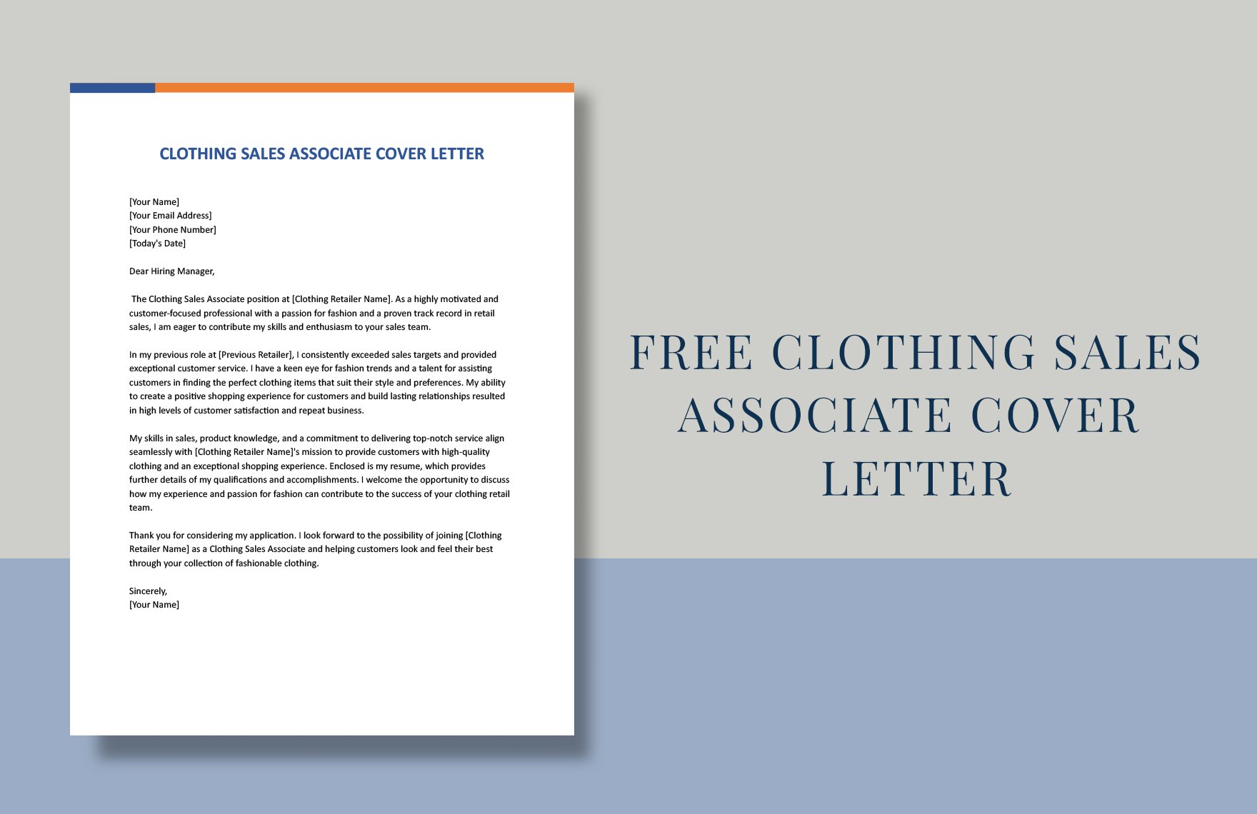 Clothing Sales Associate Cover Letter