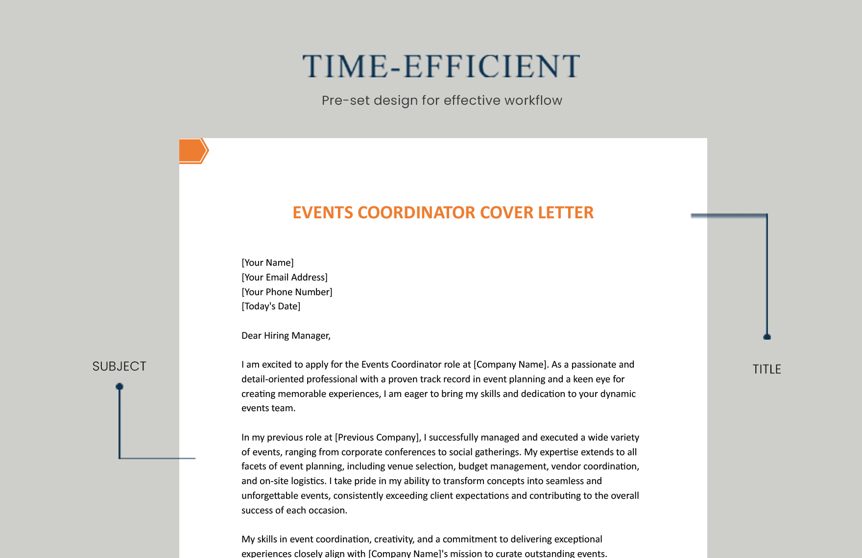 Events Coordinator Cover Letter