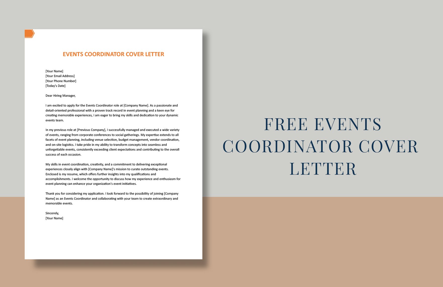 Events Coordinator Cover Letter