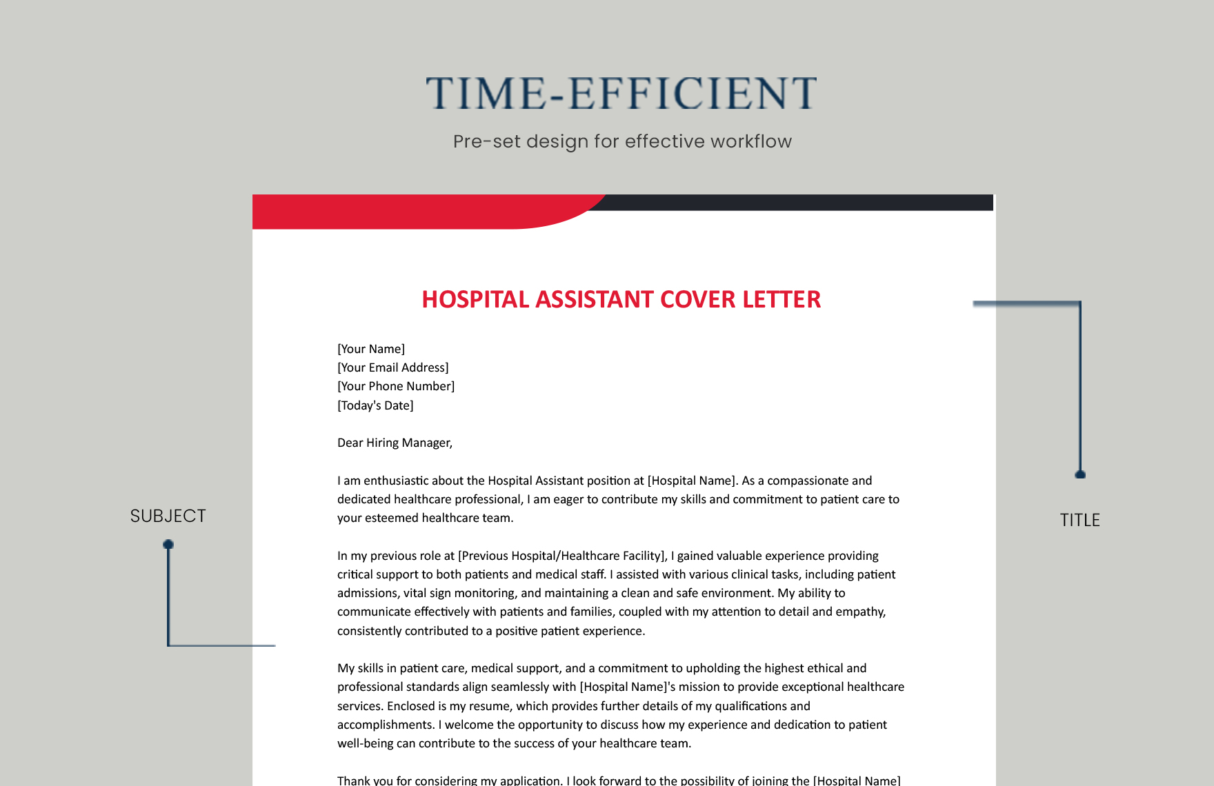 Hospital Assistant Cover Letter