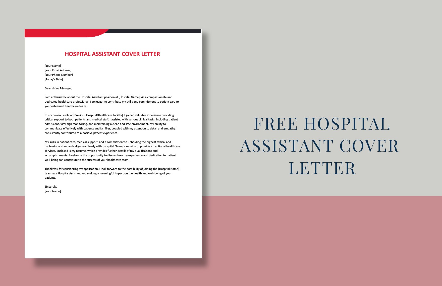 Hospital Assistant Cover Letter