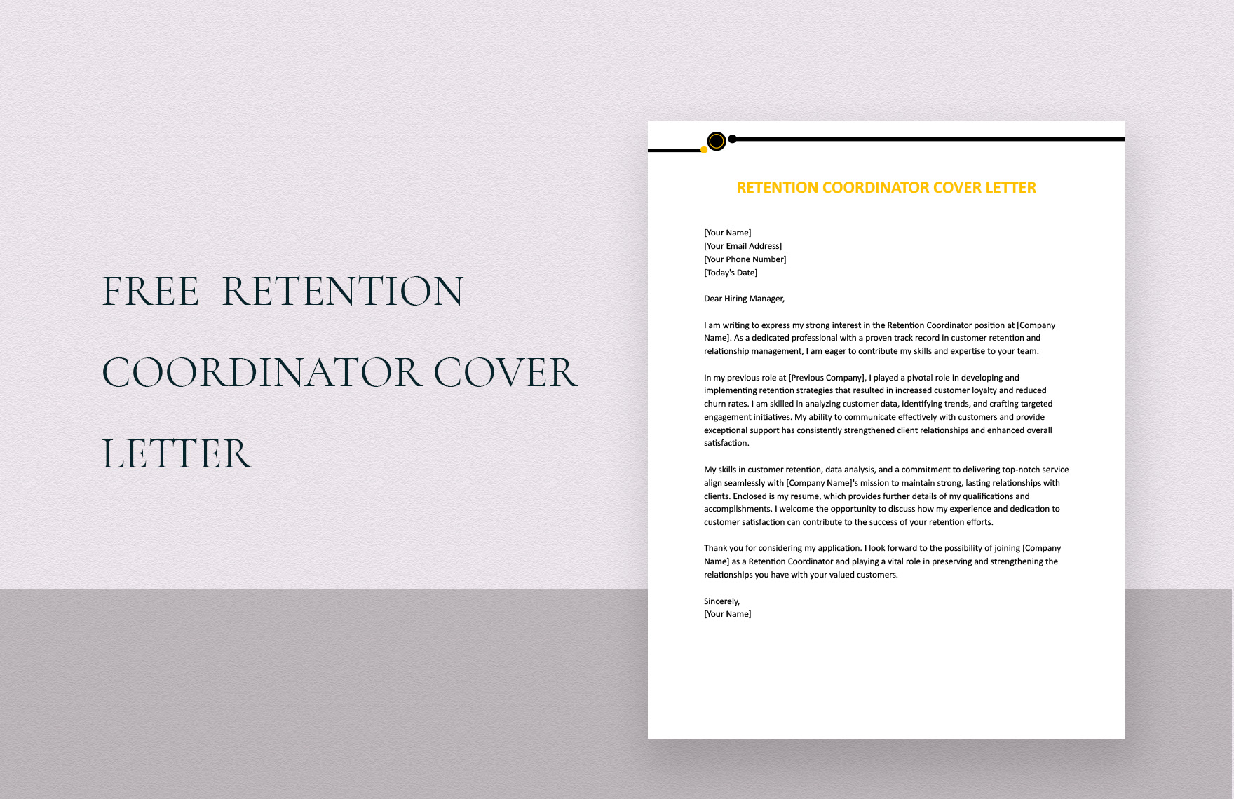 Retention Coordinator Cover Letter