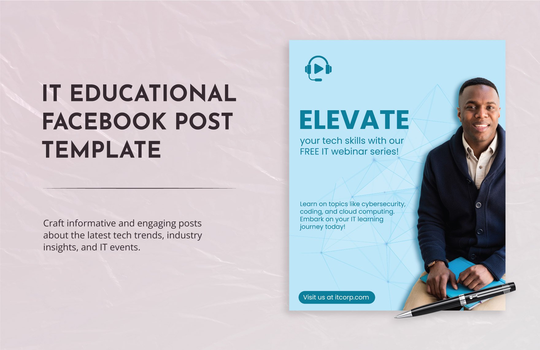 IT Educational Facebook Post Template in PNG