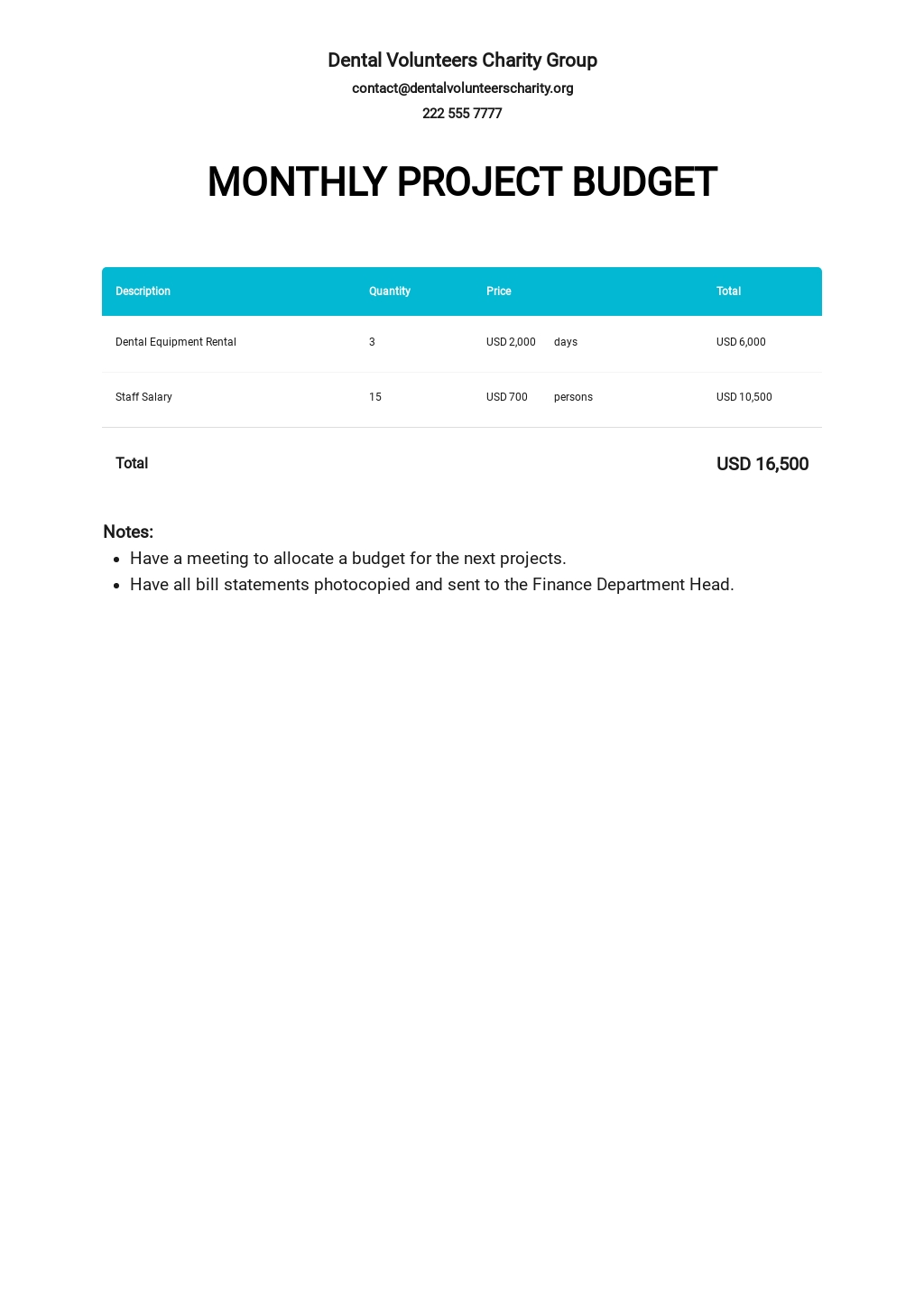 budget calendar template google docs