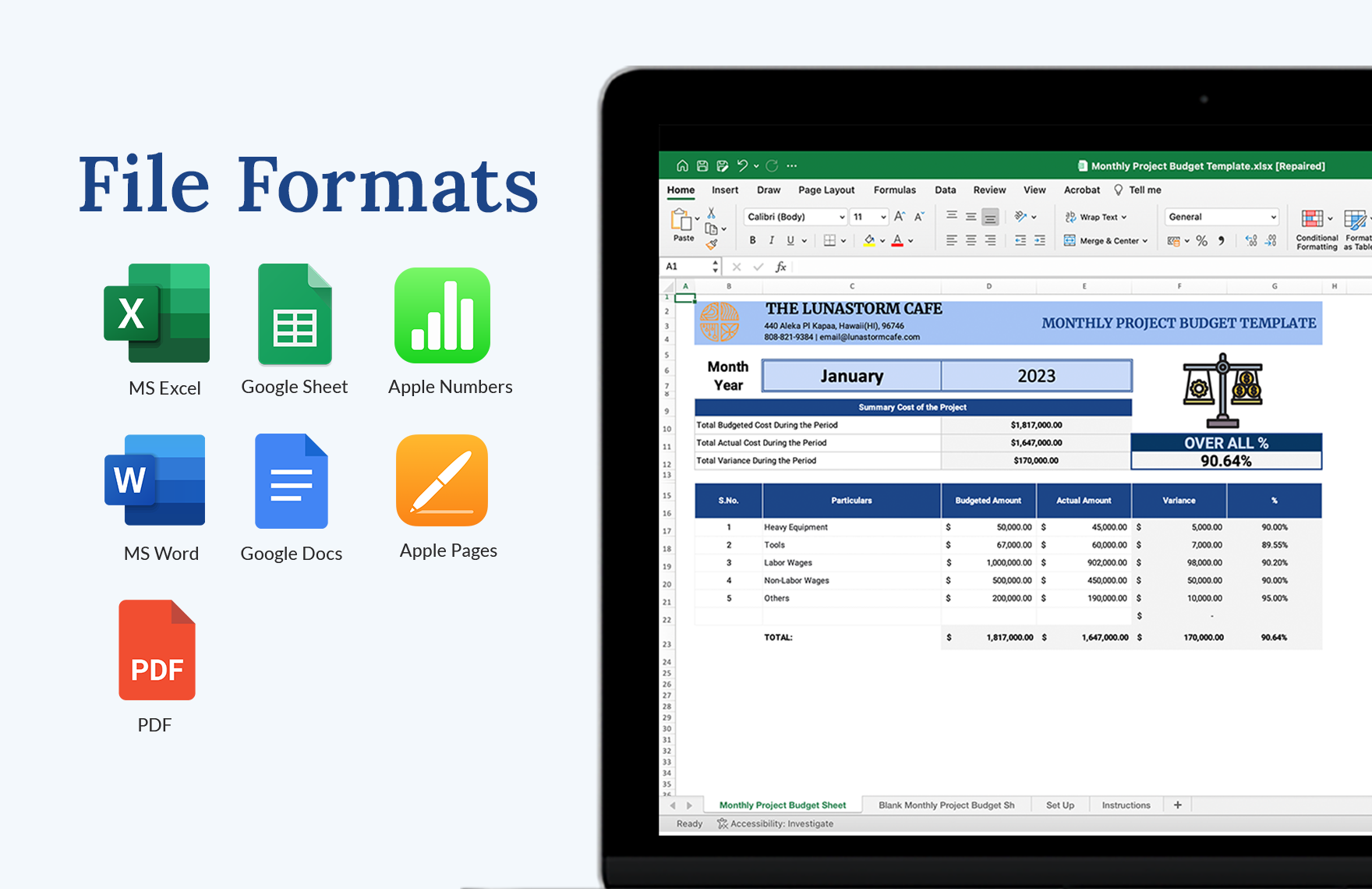 Monthly Project Budget Template - Download in Word, Google Docs, Excel ...