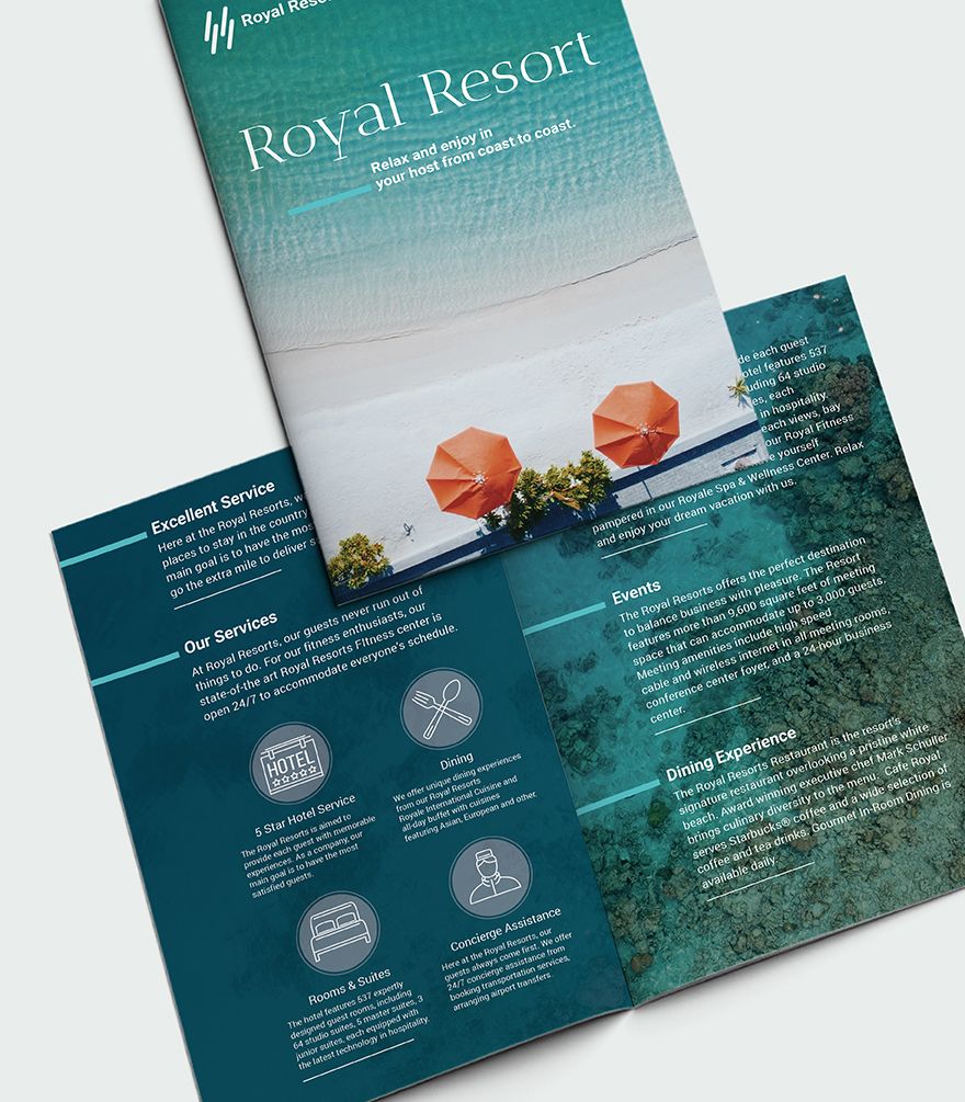 Royal Resort Bi-Fold Brochure Template