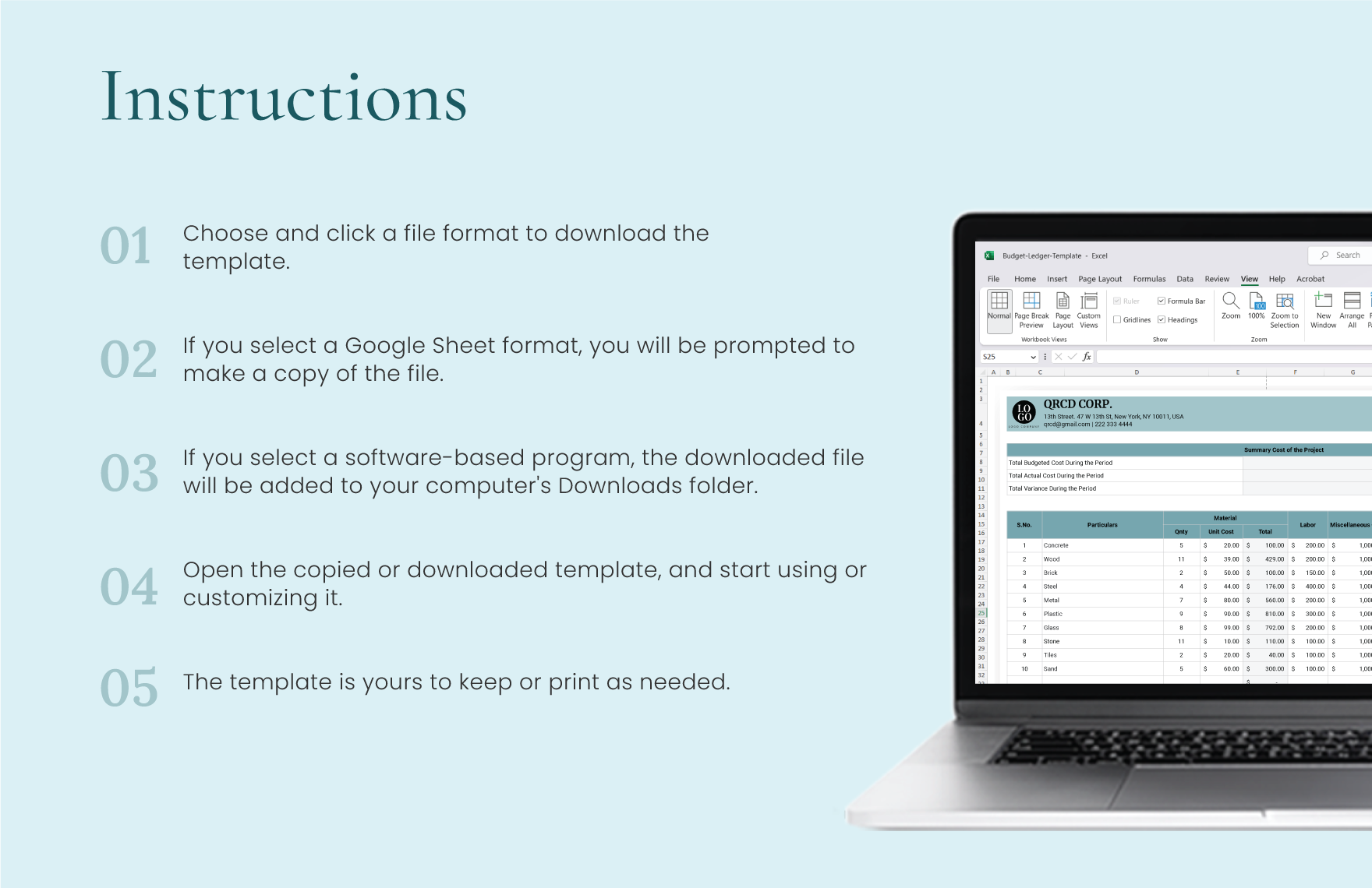 Project Budget Template