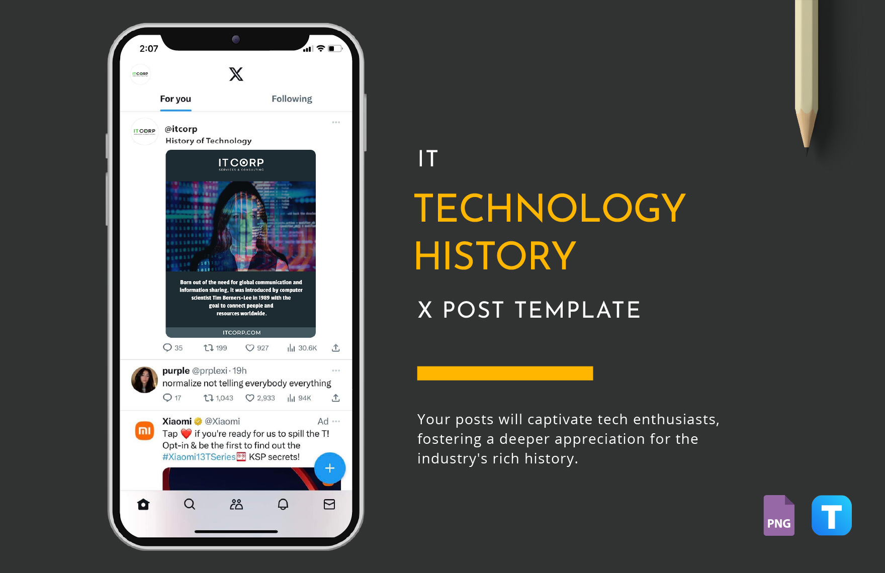 IT Technology History X Post Template