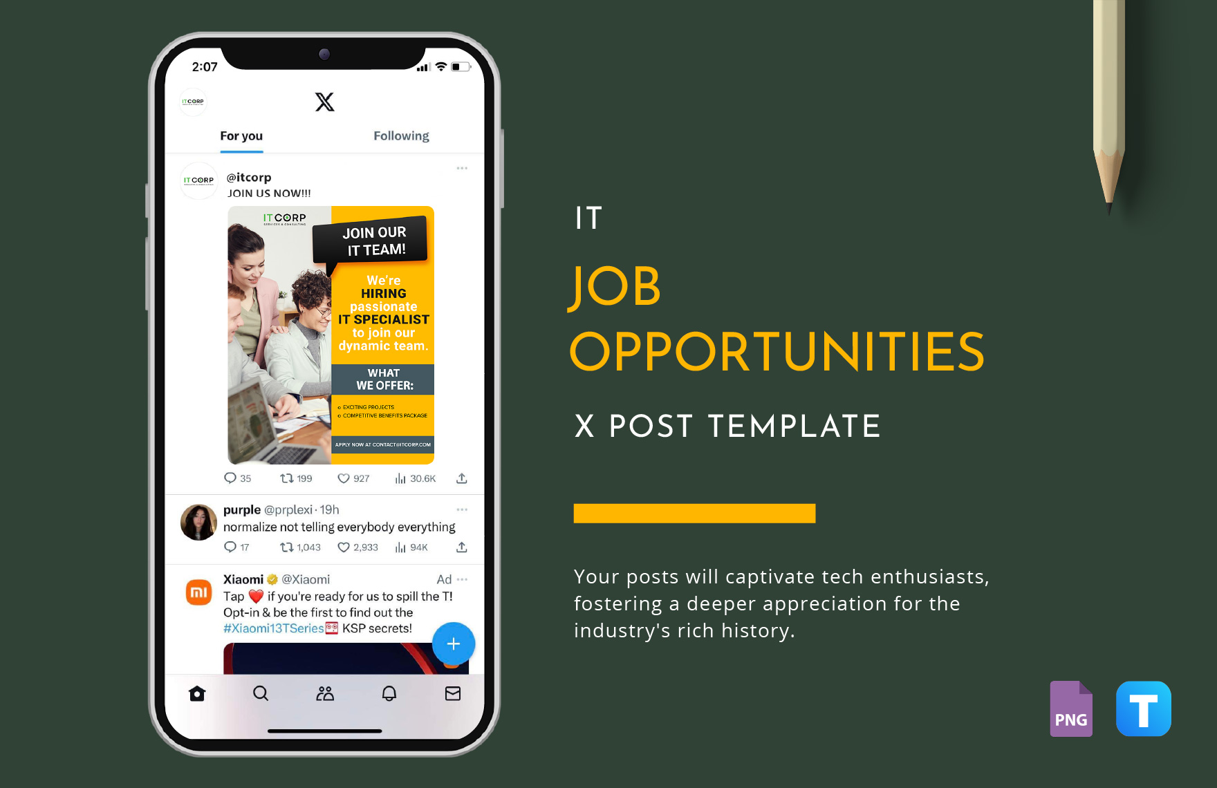 IT Job Opportunities X Post Template