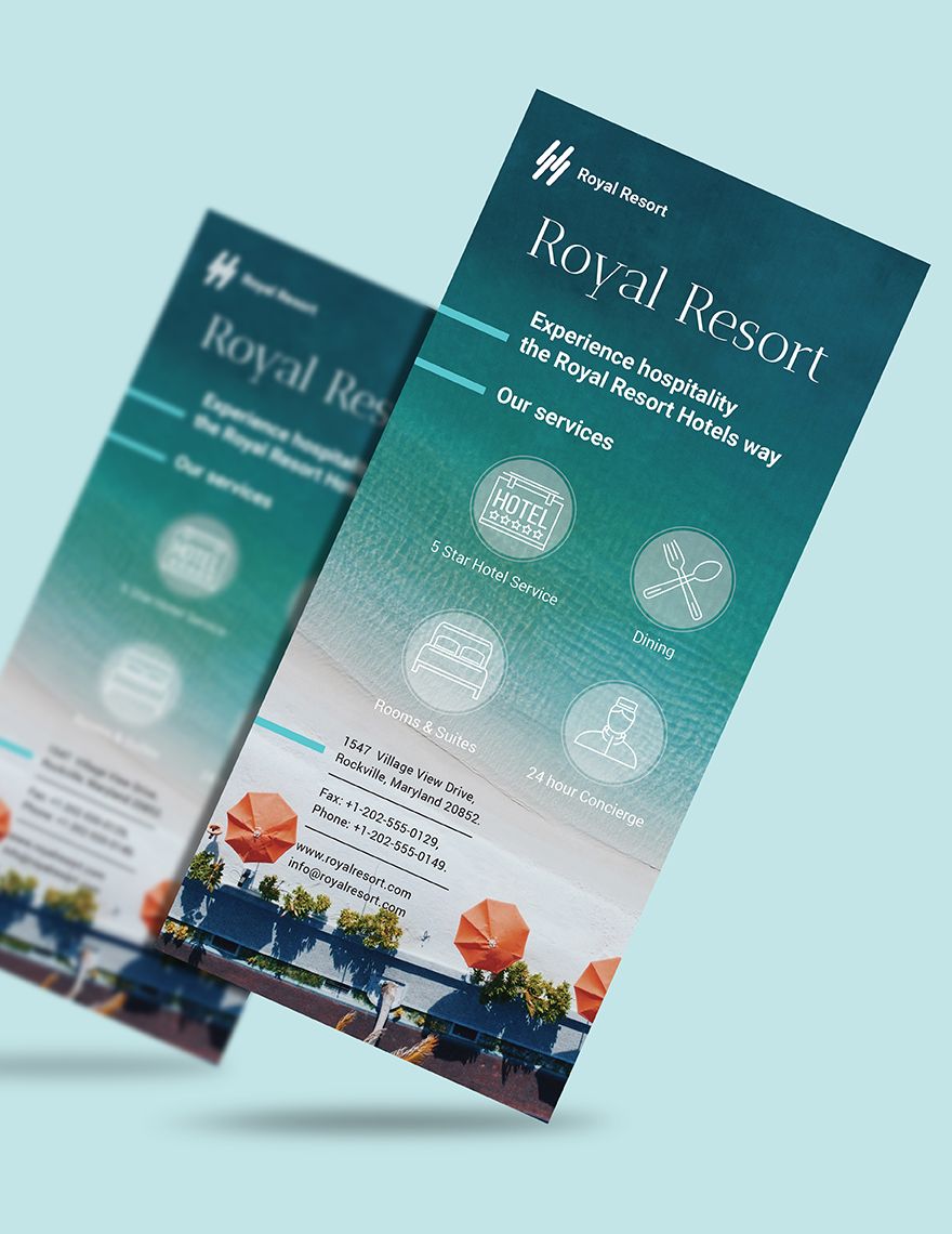 Royal Resort Rack Card Template