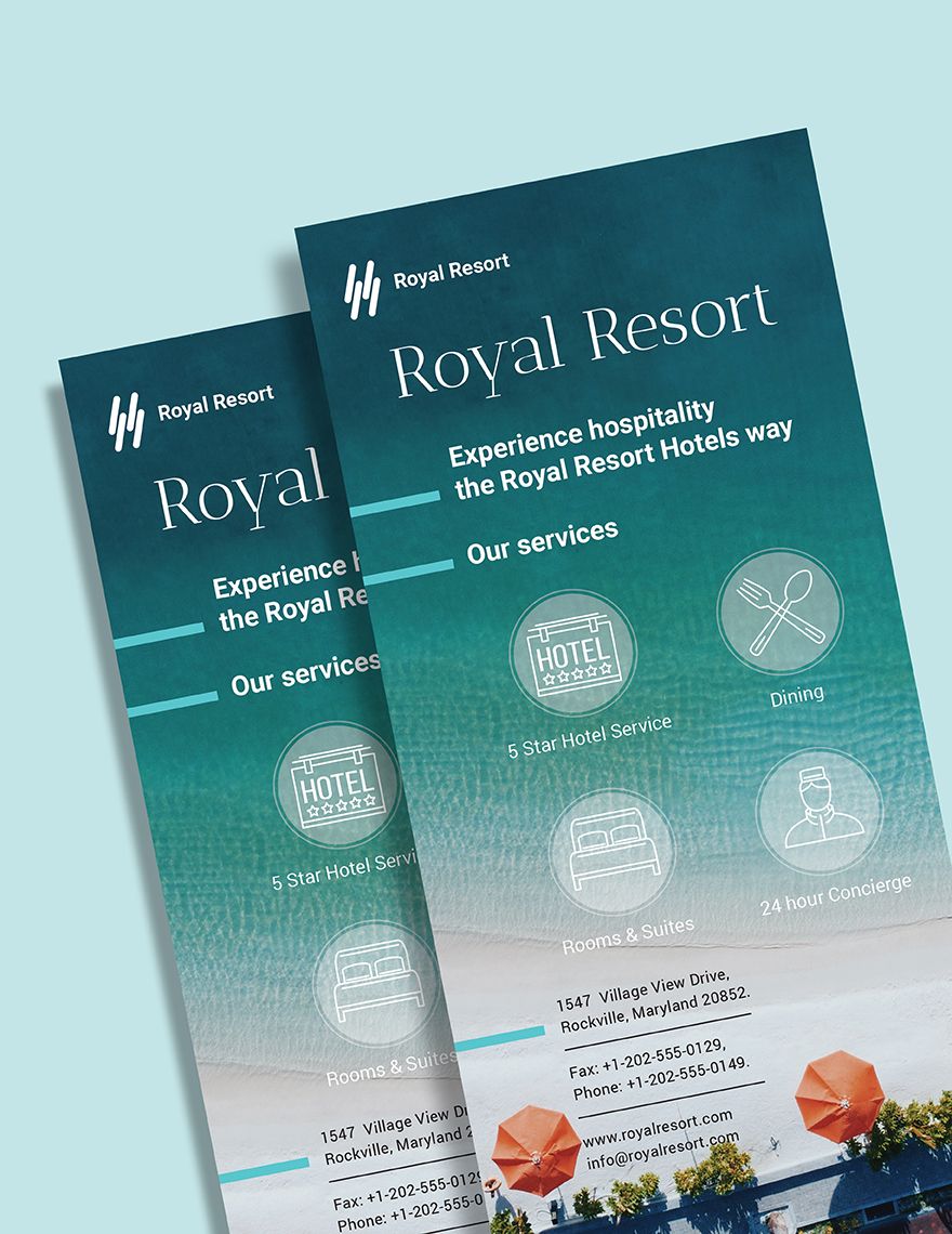 Royal Resort Rack Card Template
