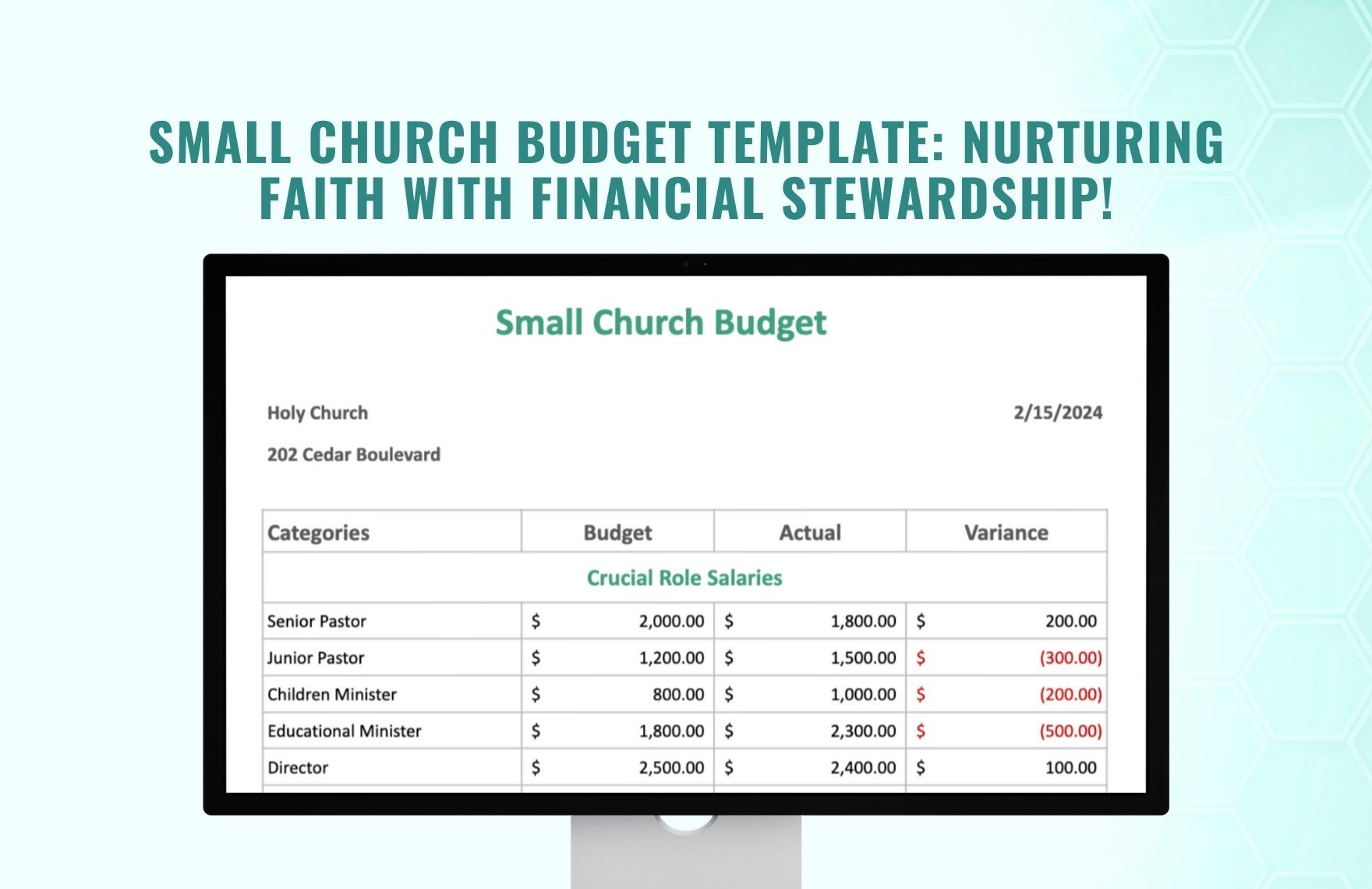 Small Church Budget Template