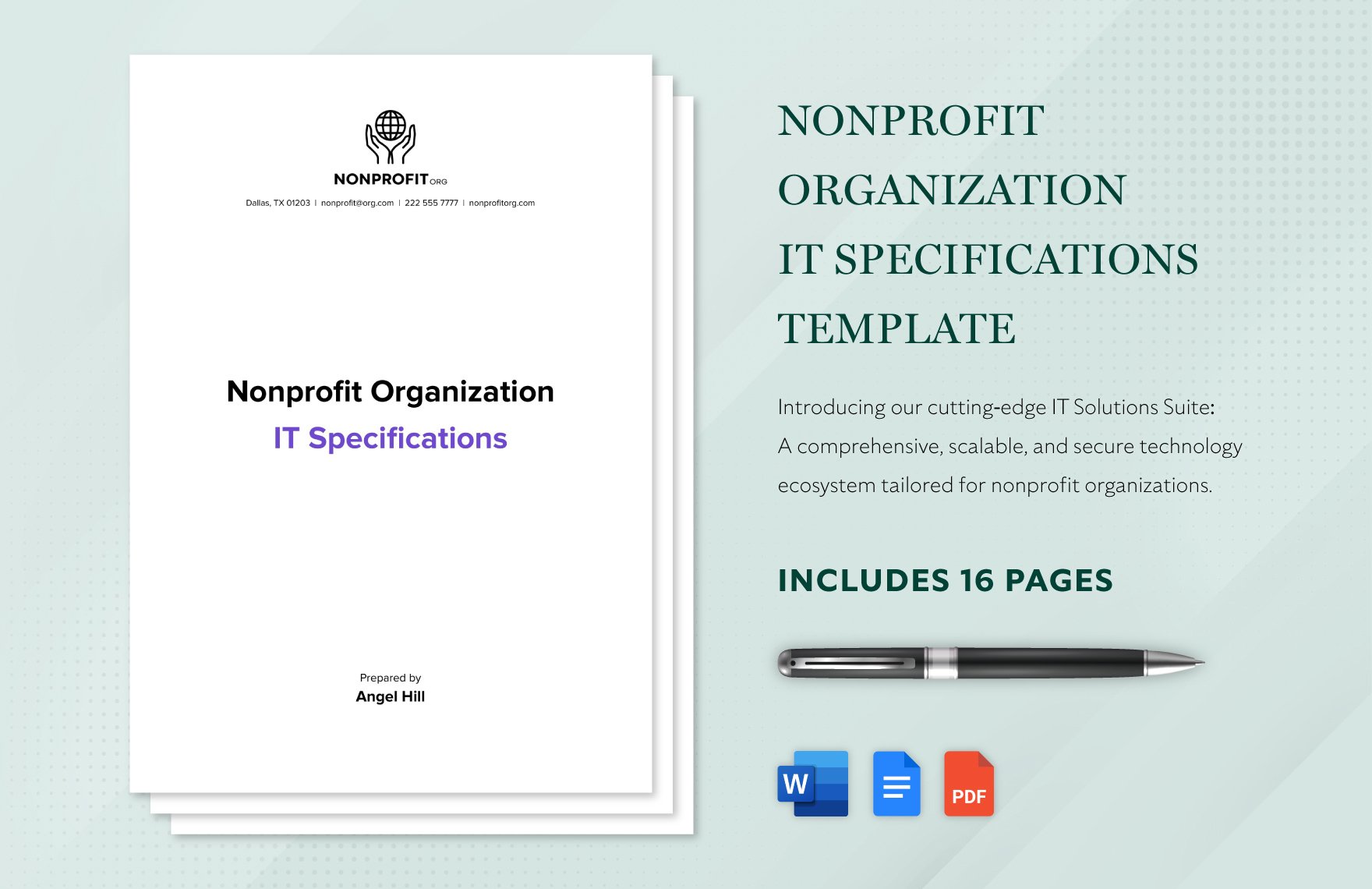 Nonprofit Organization IT Specifications Template in Word, Google Docs, PDF