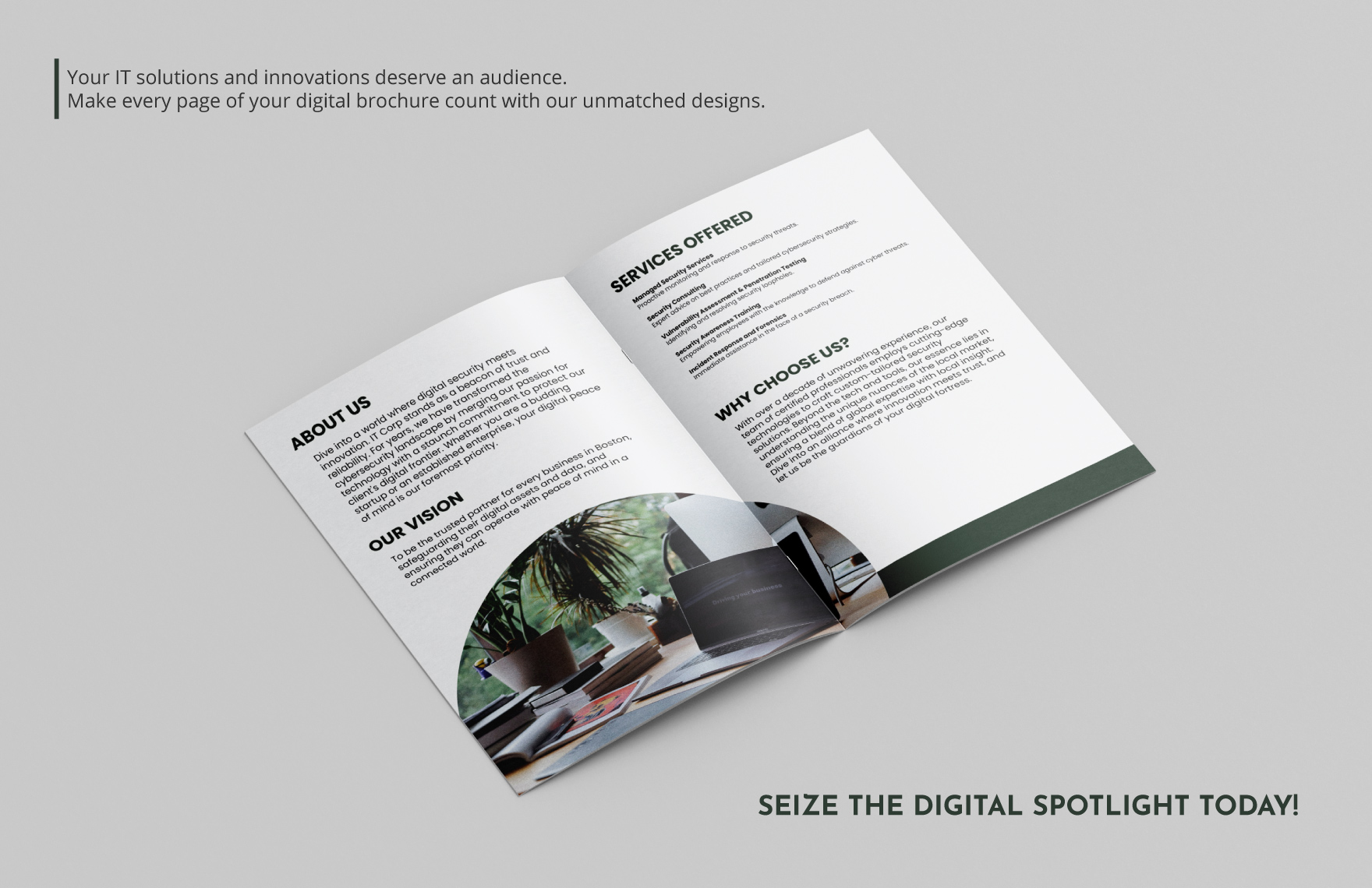 IT Cybersecurity Services Company Profile Digital Brochure Template