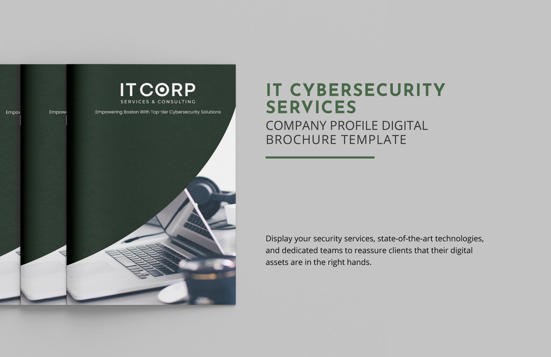 IT Cybersecurity Services Company Profile Digital Brochure Template