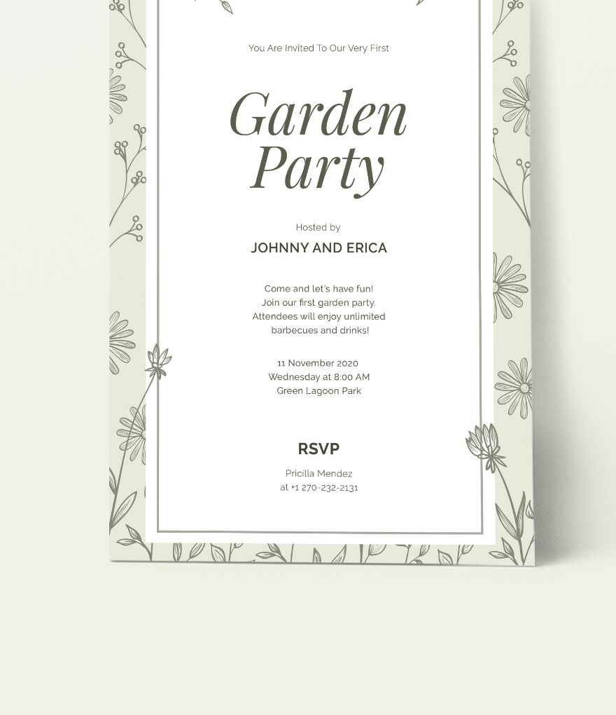 Garden Party Invitation Template