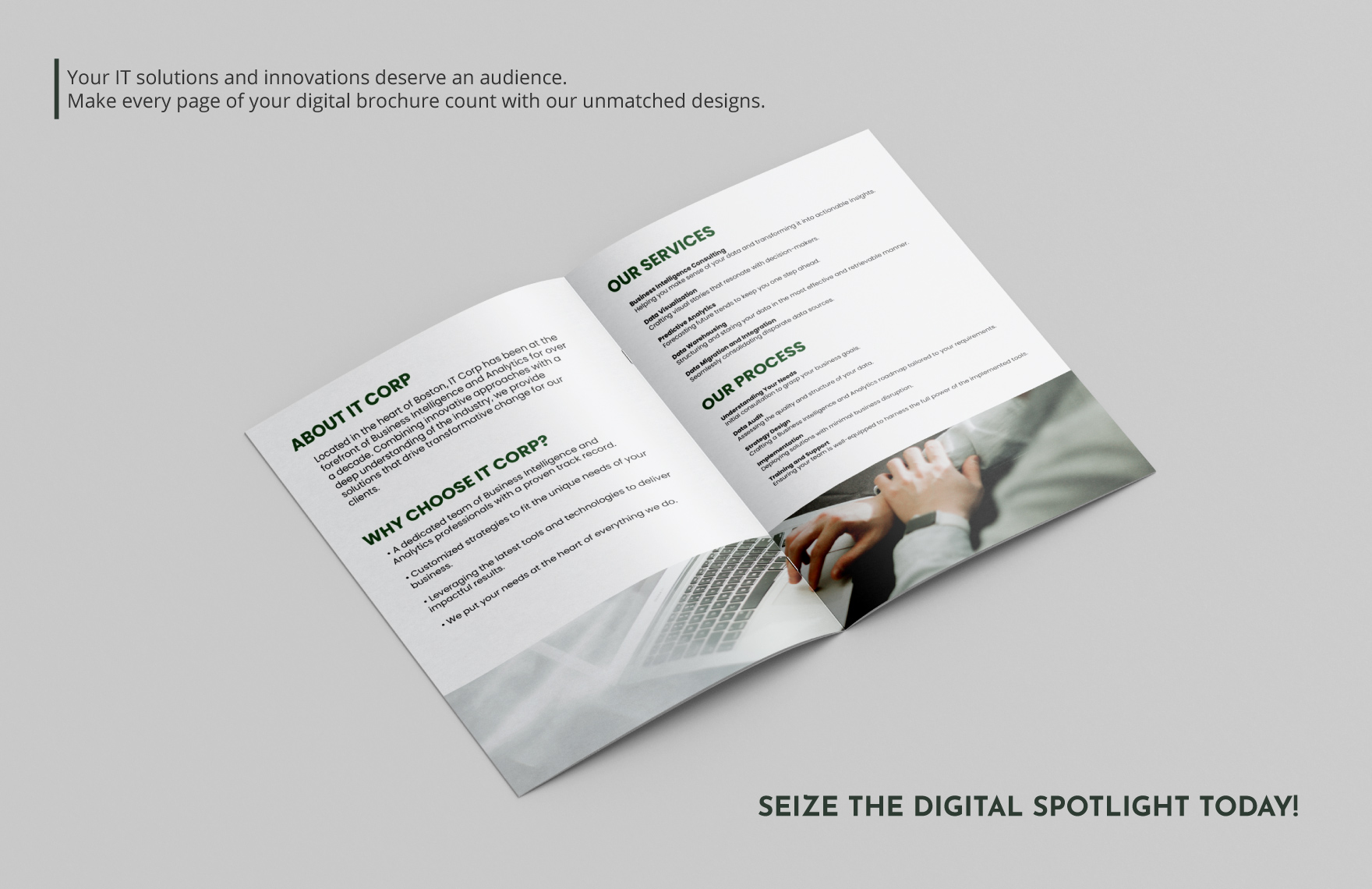 IT Business Intelligence & Analytics Consulting Company Profile Digital Brochure Template