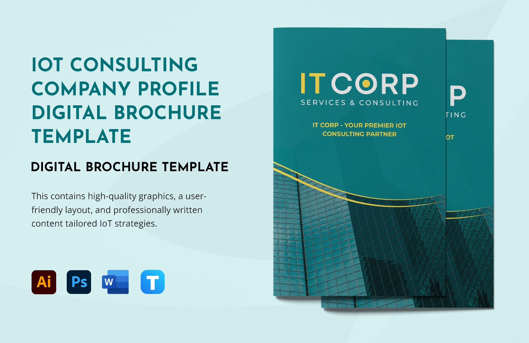 IoT Consulting Company Profile Digital Brochure Template in Word, Illustrator, PSD