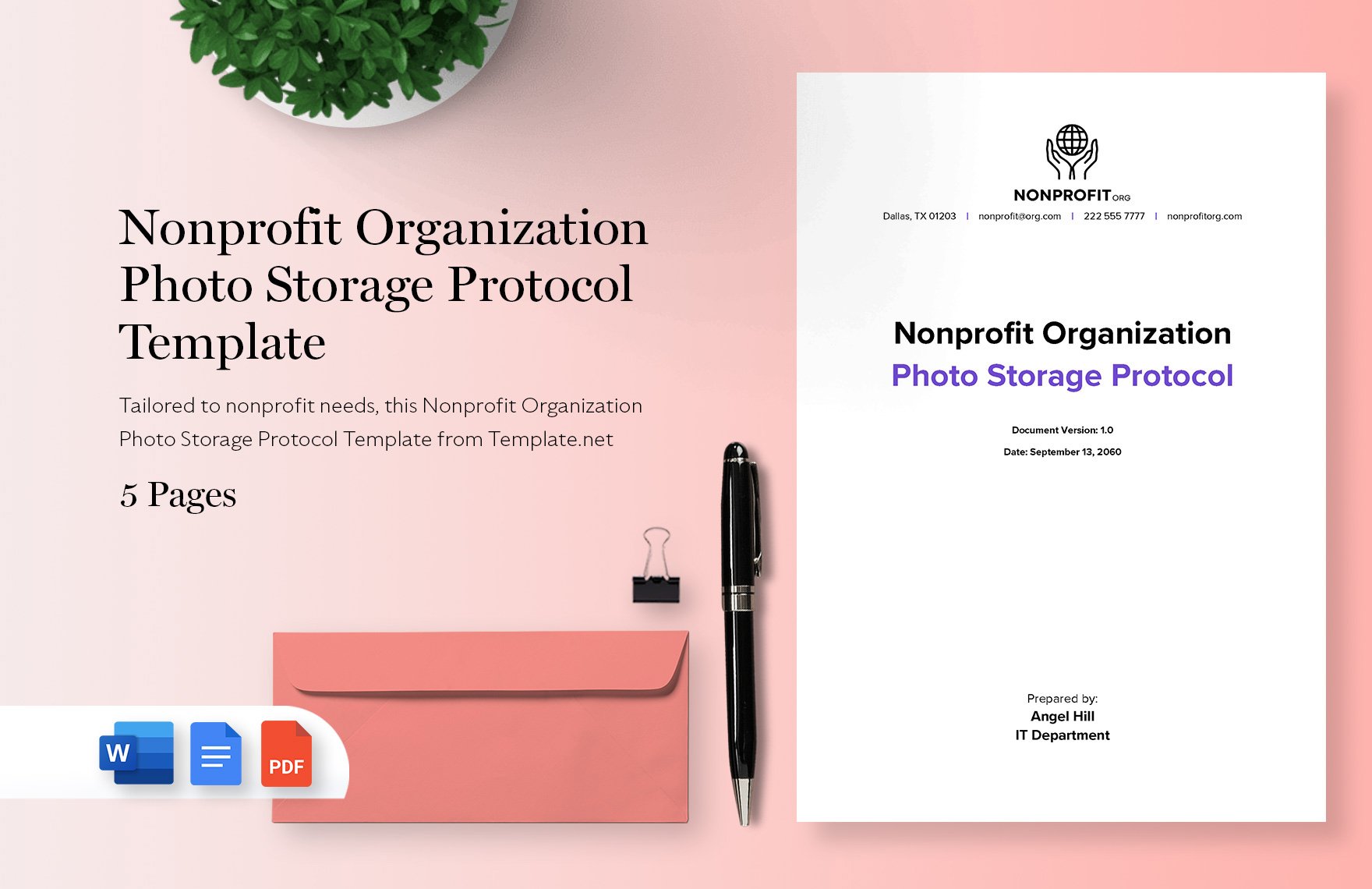 Nonprofit Organization Photo Storage Protocol Template