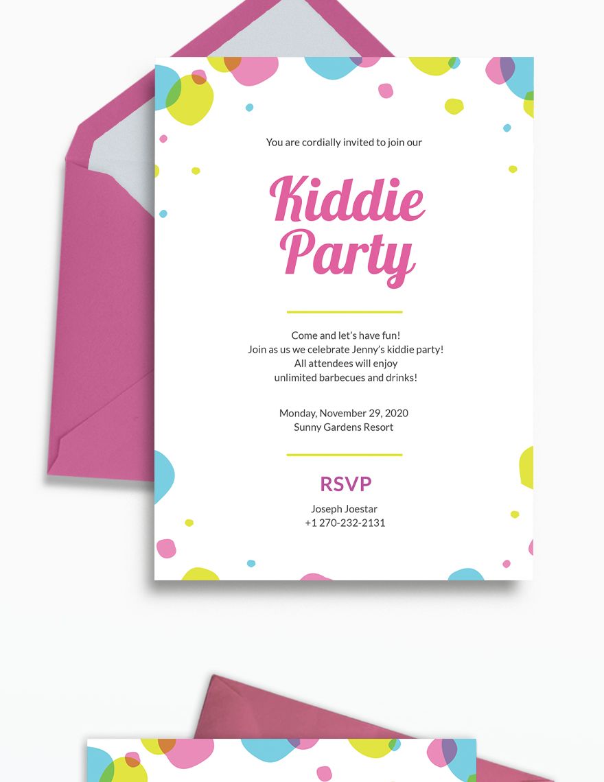 Kids Party Invitation Template
