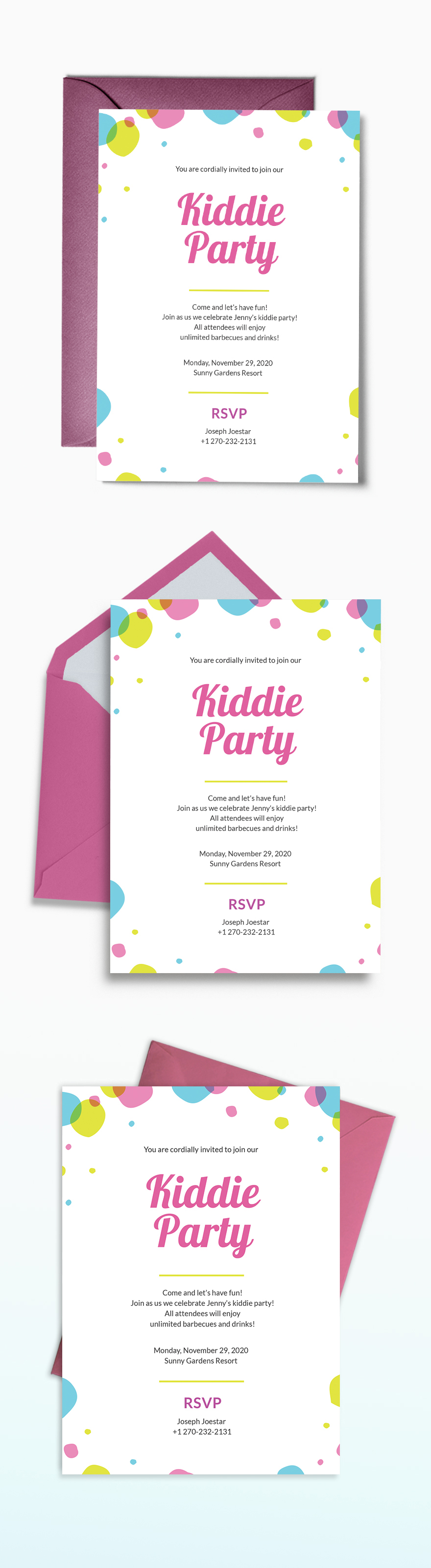 Kids Birthday Invitation Template Google Docs, Illustrator, Word