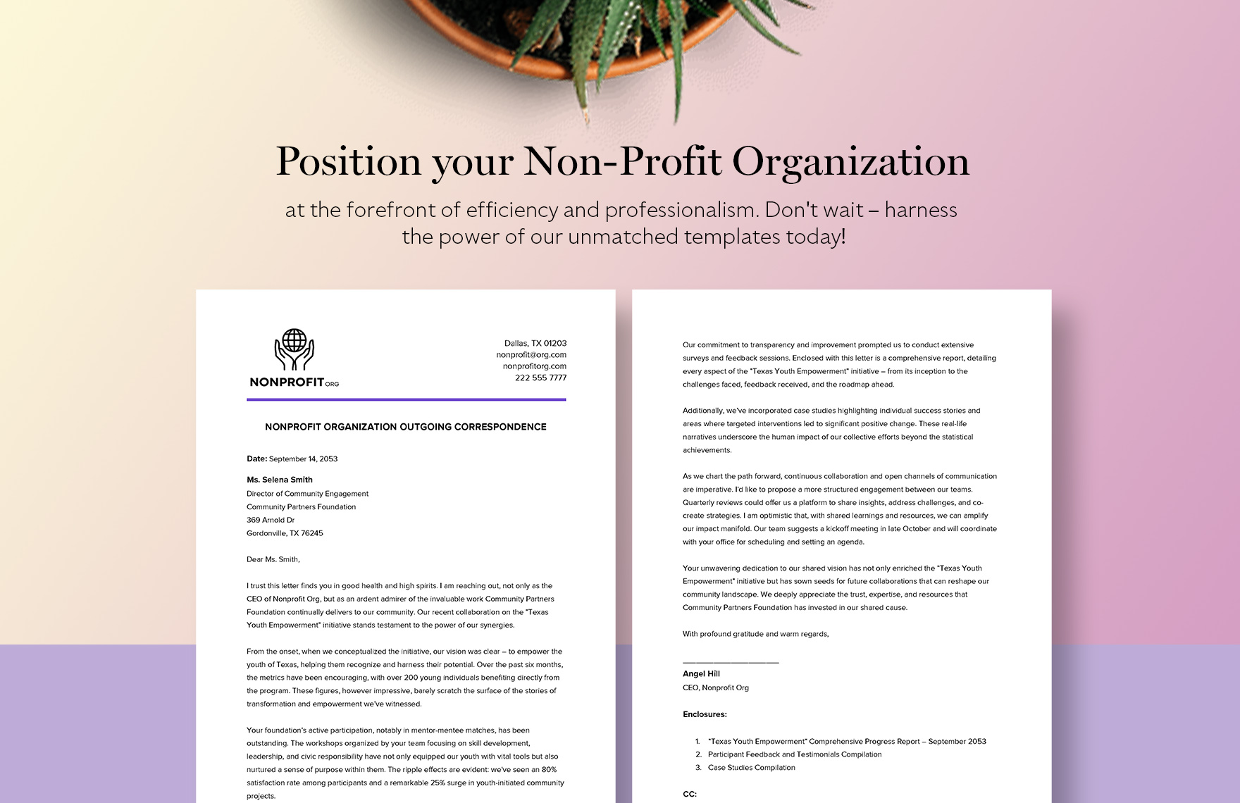 Nonprofit Organization Outgoing Correspondence Template