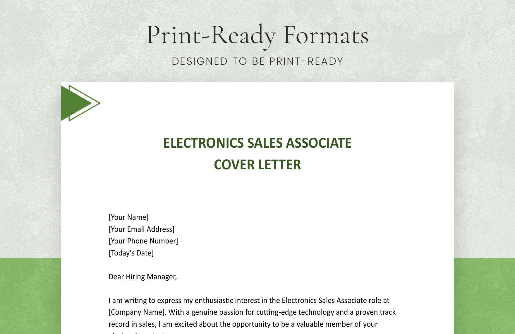 Electronics Sales Associate Cover Letter