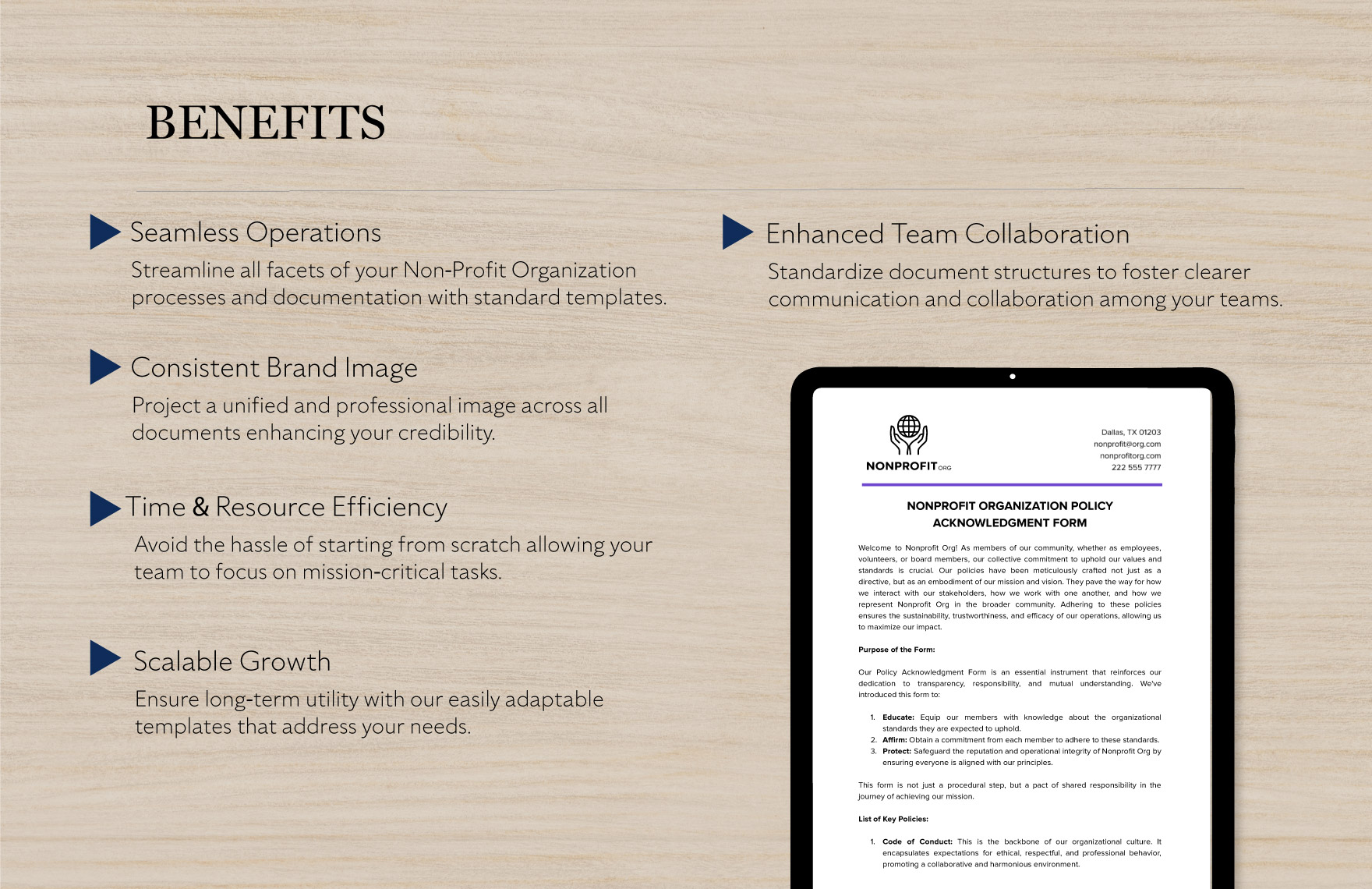 Nonprofit Organization Policy Acknowledgment Form Template
