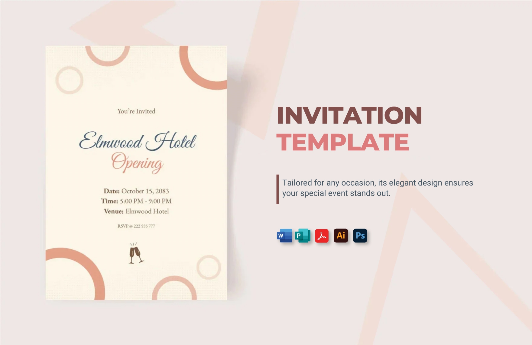 Invitation card for house warming party, modern, elegant, AI