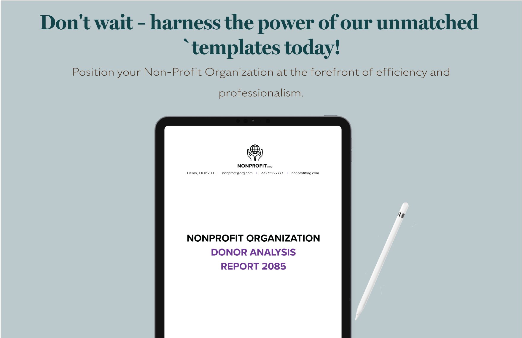 Nonprofit Organization Donor Analysis Report Template