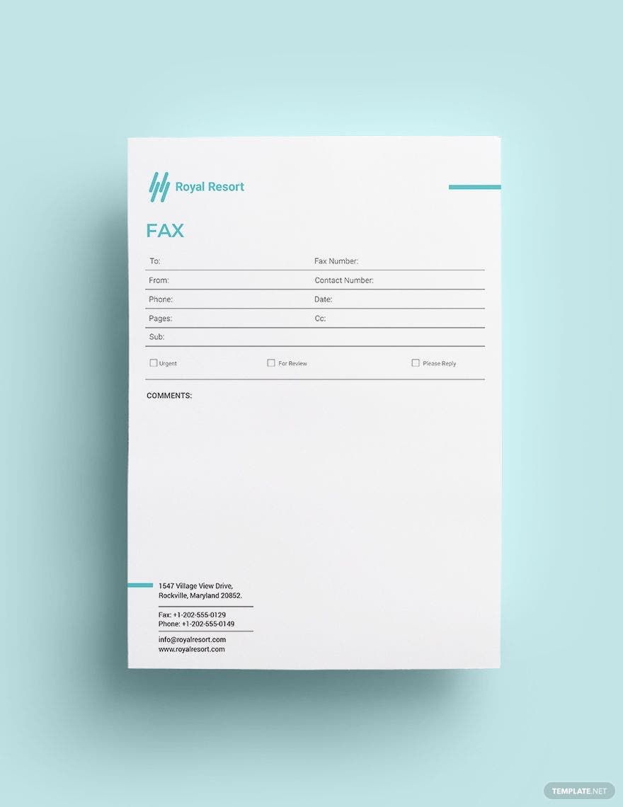 Royal Resort Fax Paper Template