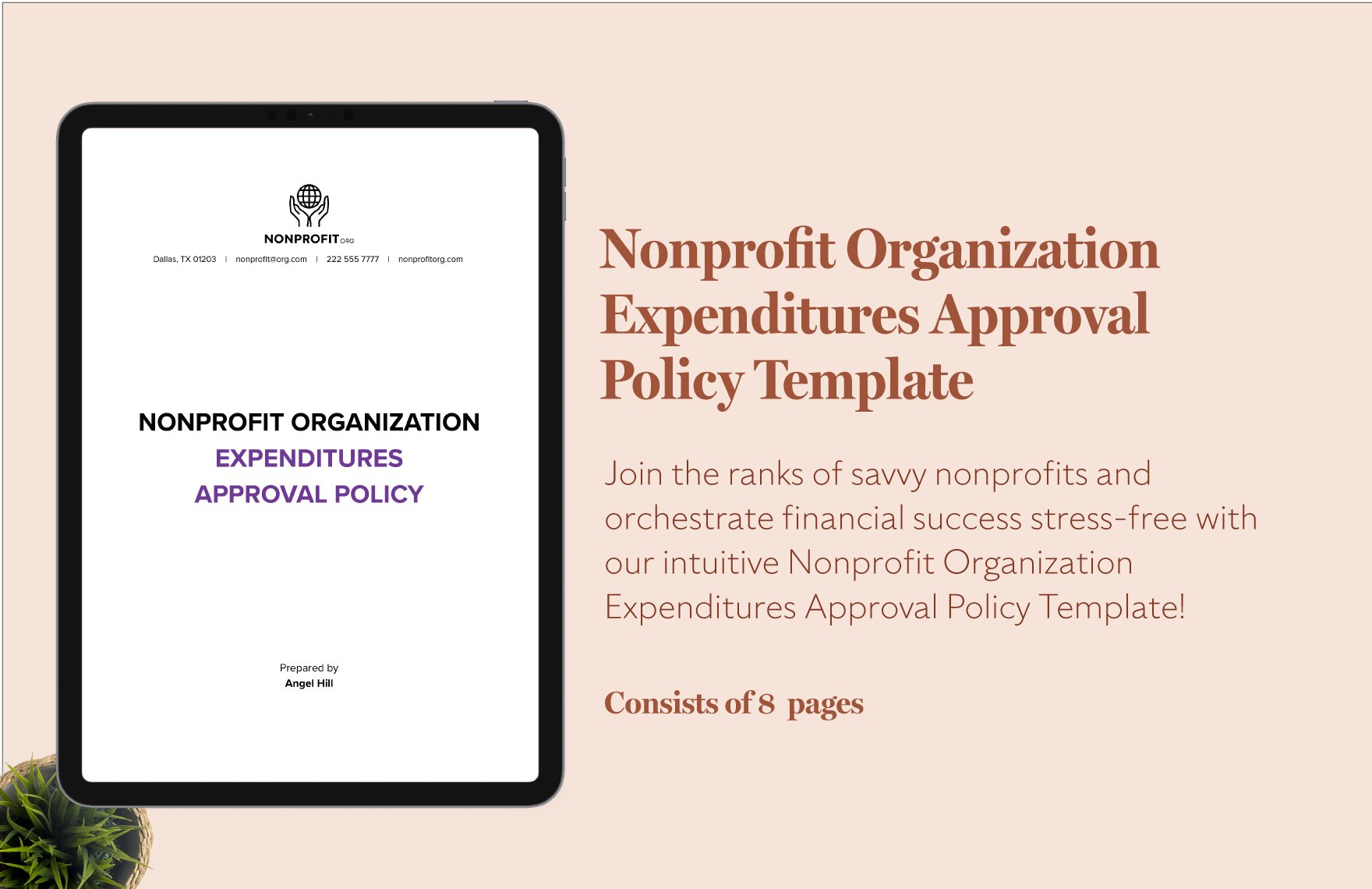 Nonprofit Organization Expenditures Approval Policy Template