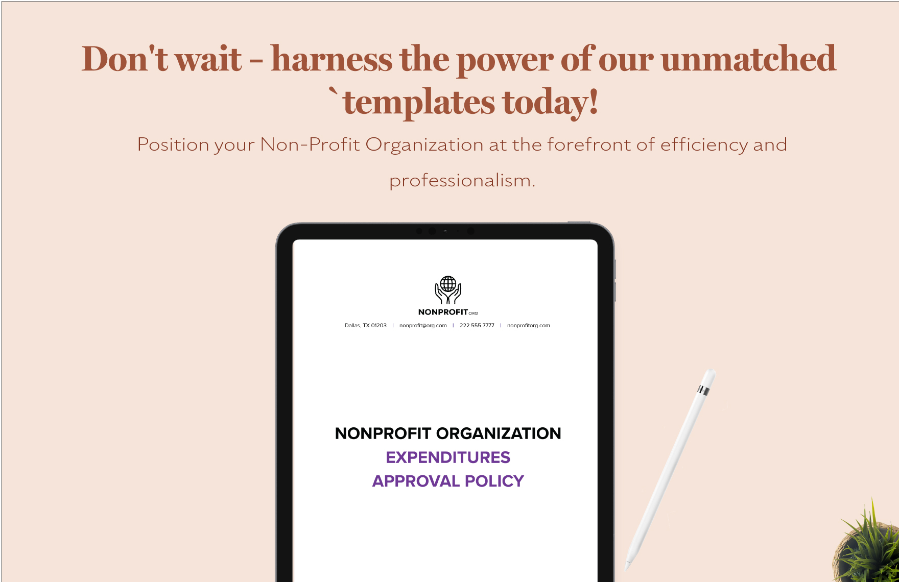 Nonprofit Organization Expenditures Approval Policy Template