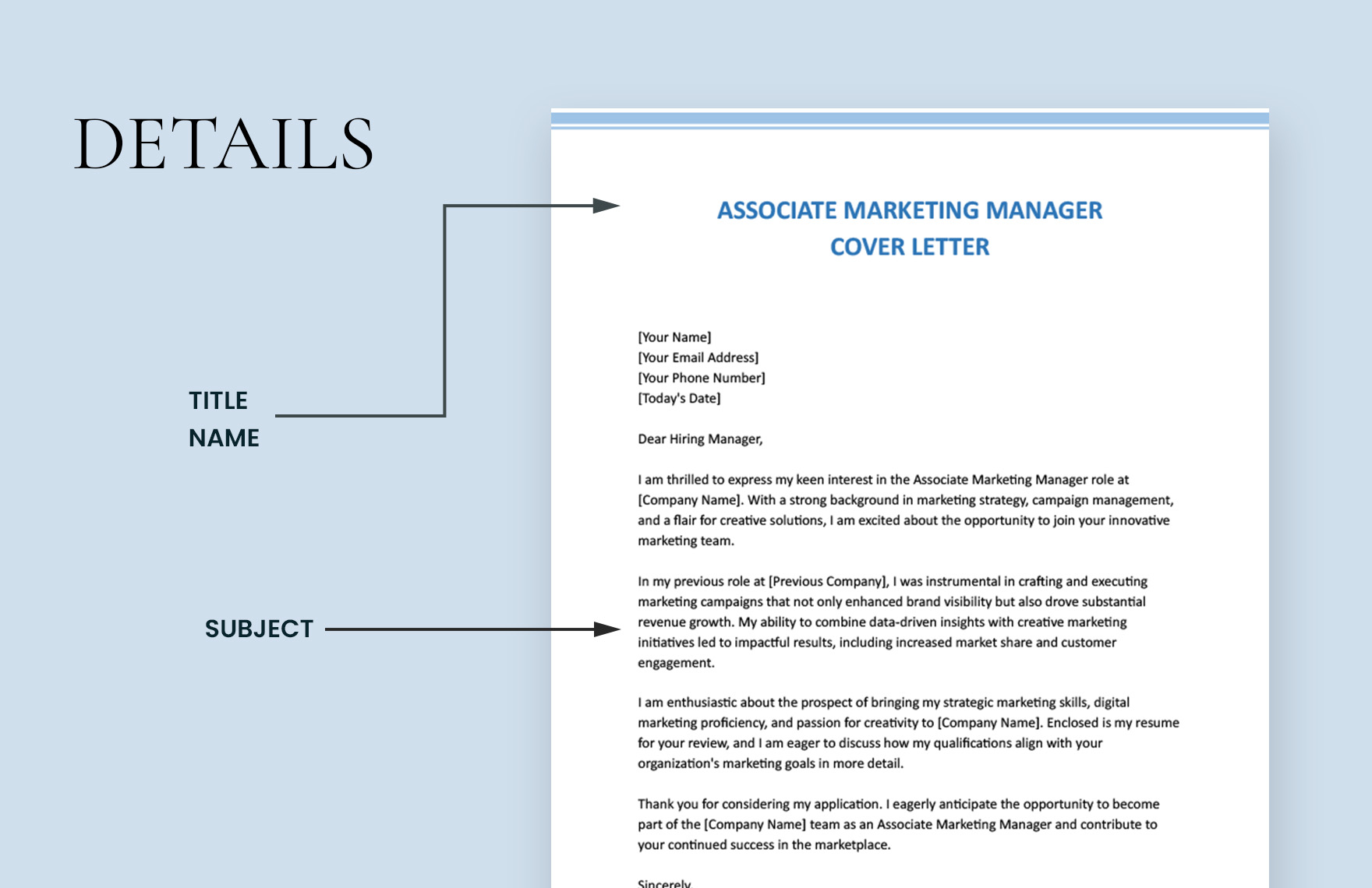 Associate Marketing Manager Cover Letter