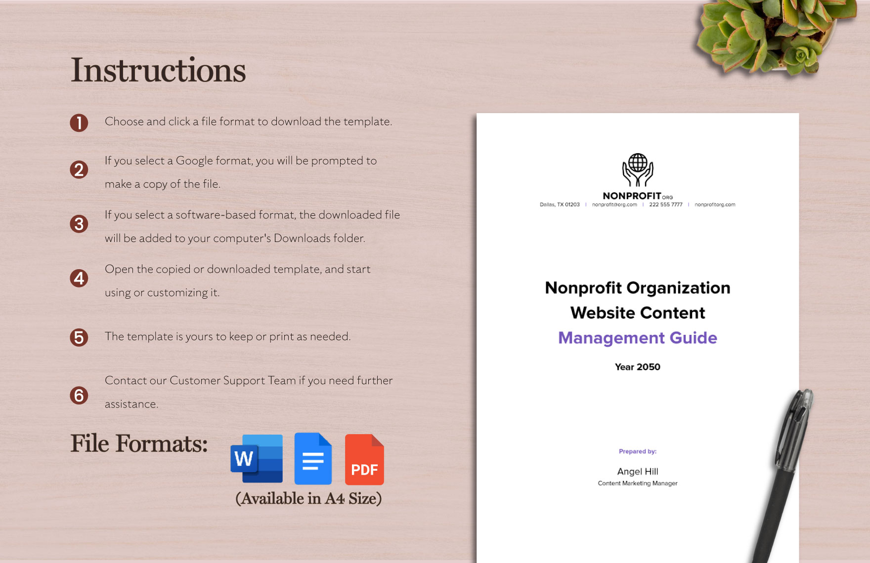 Nonprofit Organization Website Content Management Guide Template
